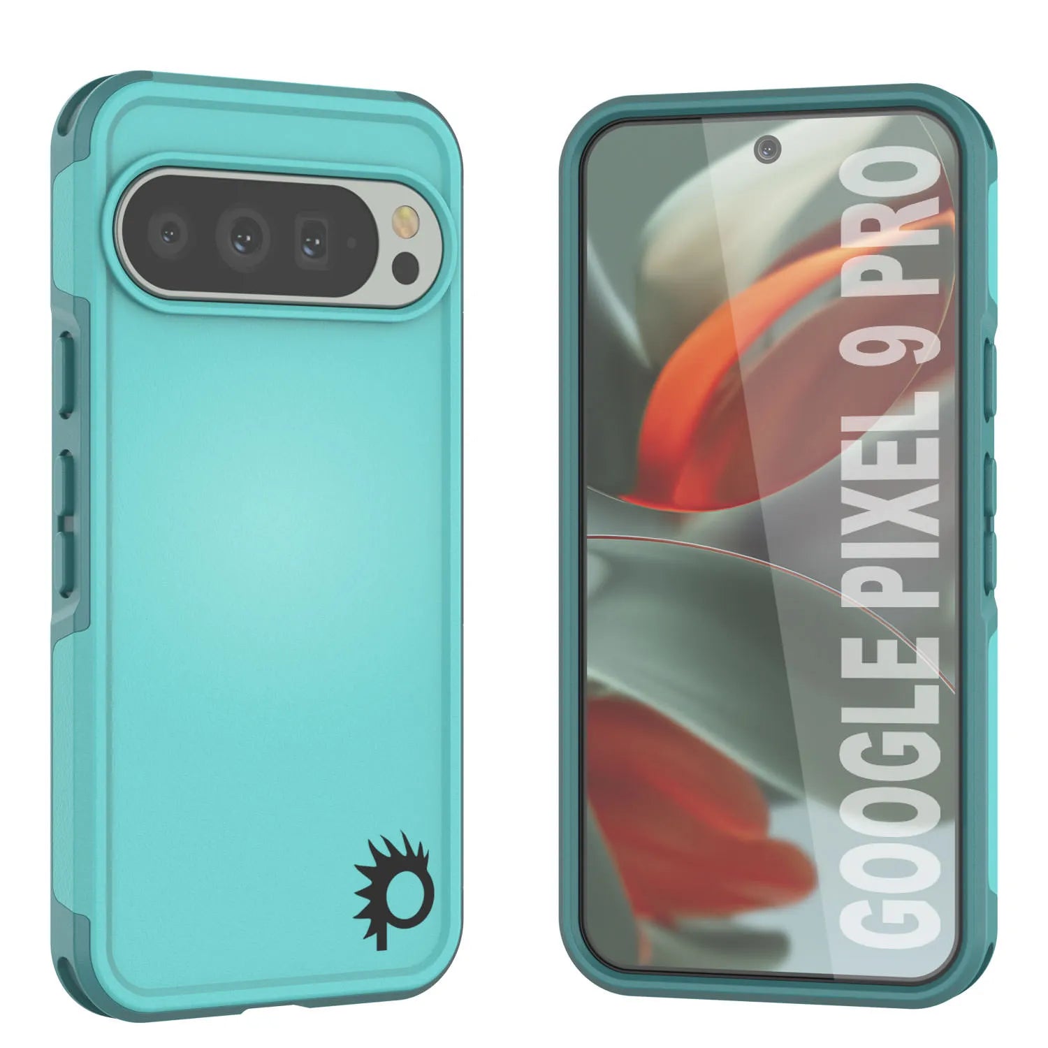 PunkCase Google Pixel 9 Pro Case, [Spartan 2.0 Series] Clear Rugged Heavy Duty Cover W/Built in Screen Protector [Blue]