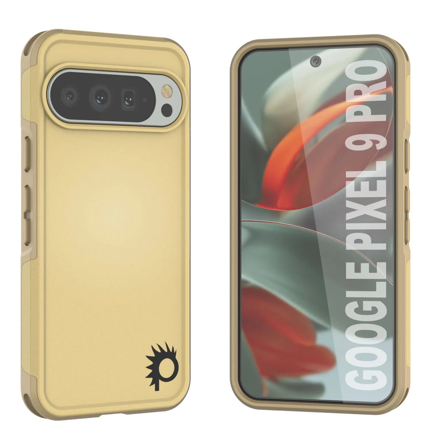 PunkCase Google Pixel 9 Pro Case, [Spartan 2.0 Series] Clear Rugged Heavy Duty Cover W/Built in Screen Protector [Yellow]