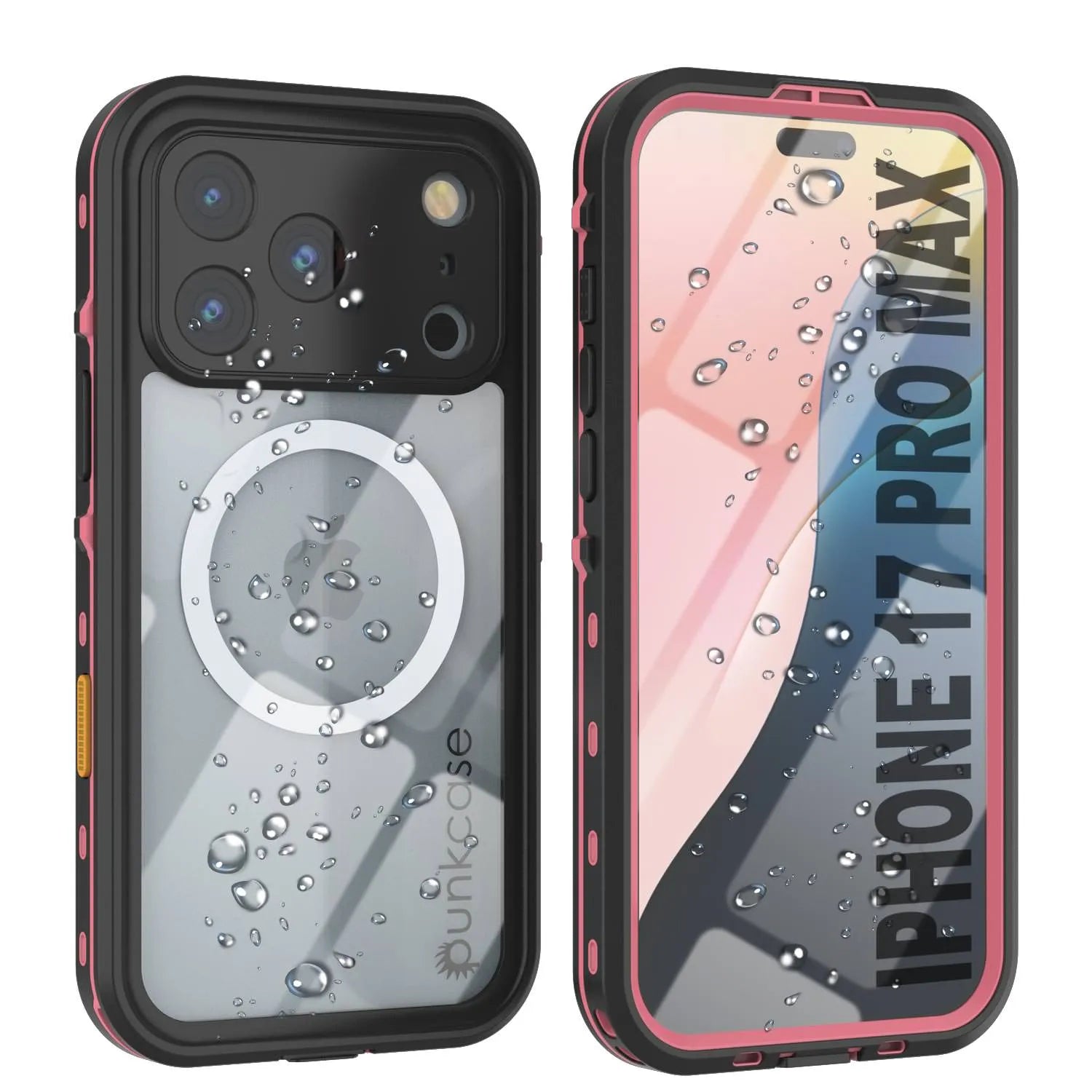 iPhone 17 Pro Max Waterproof IP68 Case, Punkcase [Pink] [StudStar Series] [Slim Fit] [Dirtproof]
