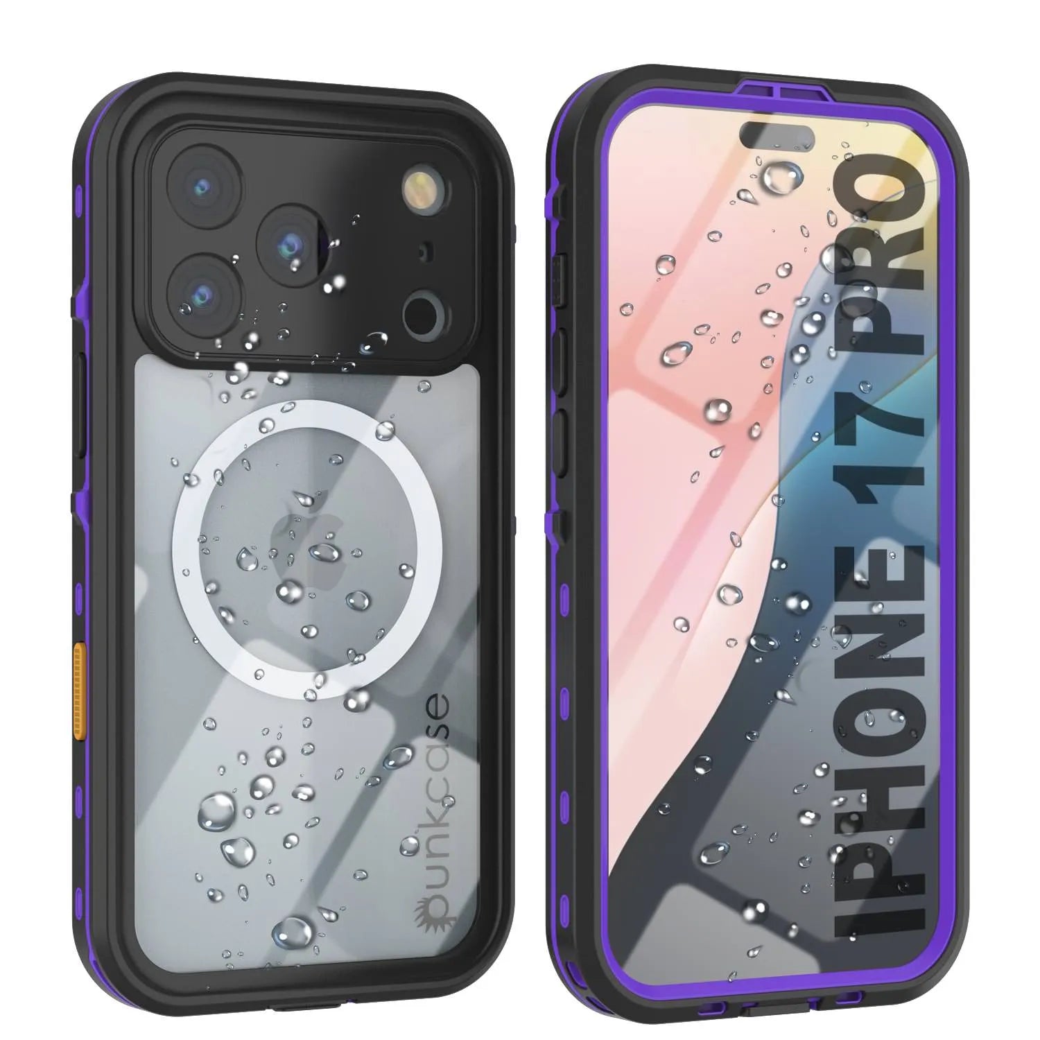 iPhone 17 Pro Waterproof IP68 Case, Punkcase [Purple] [StudStar Series] [Slim Fit] [Dirtproof]