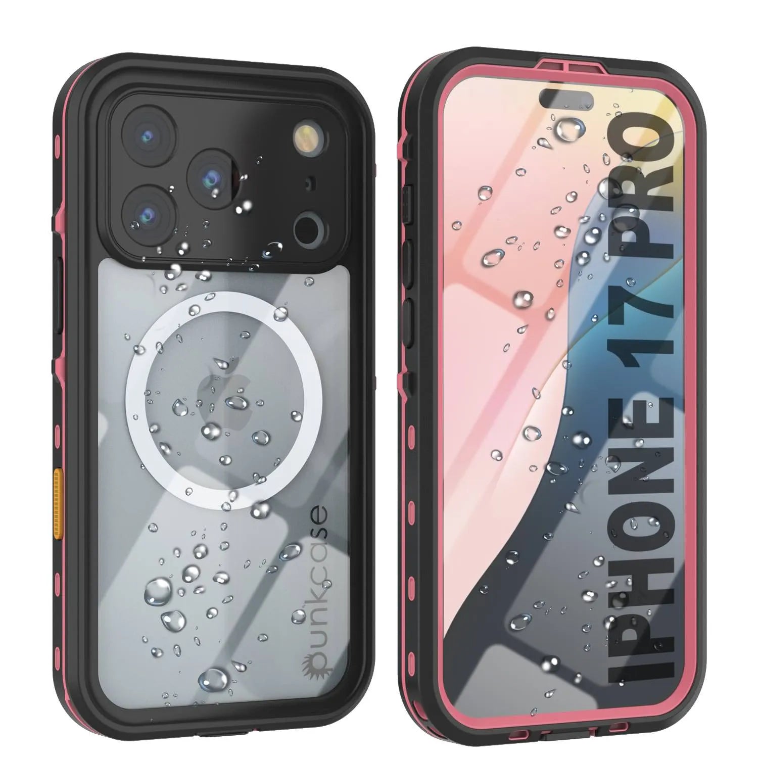 iPhone 17 Pro Waterproof IP68 Case, Punkcase [Pink] [StudStar Series] [Slim Fit] [Dirtproof]