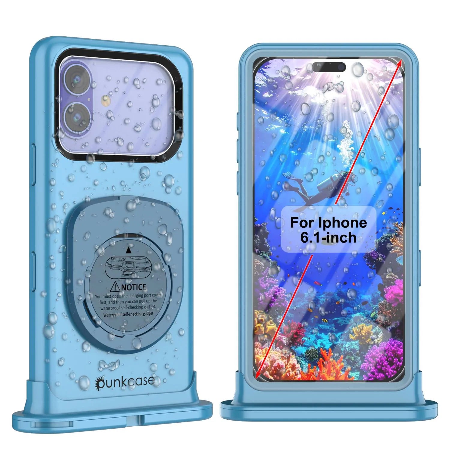 Punkcase Universal 2.0 Waterproof Phone Case for 6.1–6.3" [Blue]