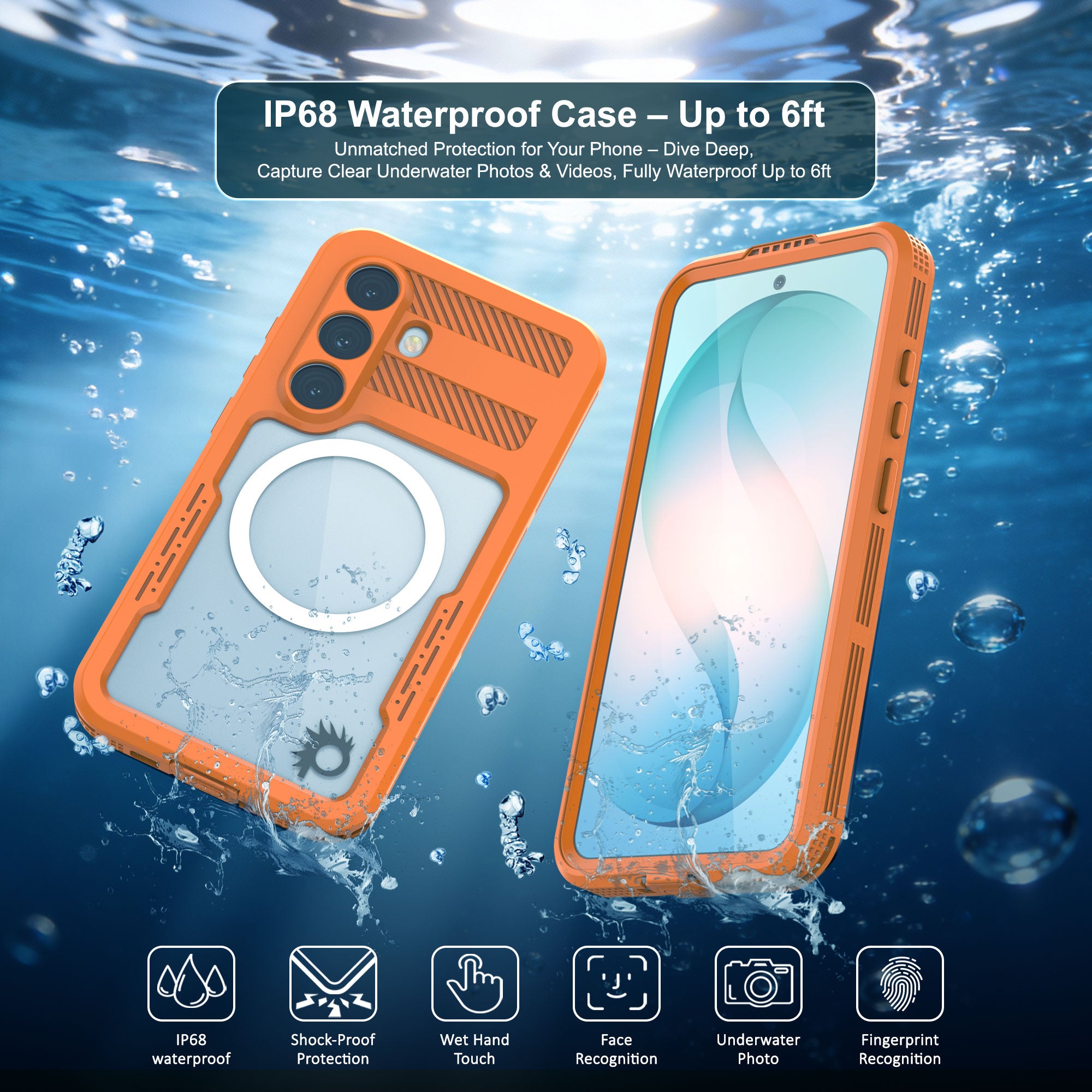 Galaxy S26 Waterproof Case [Alpine 2.0 Series] [Slim Fit] [IP68 Certified] [Shockproof] [Orange]
