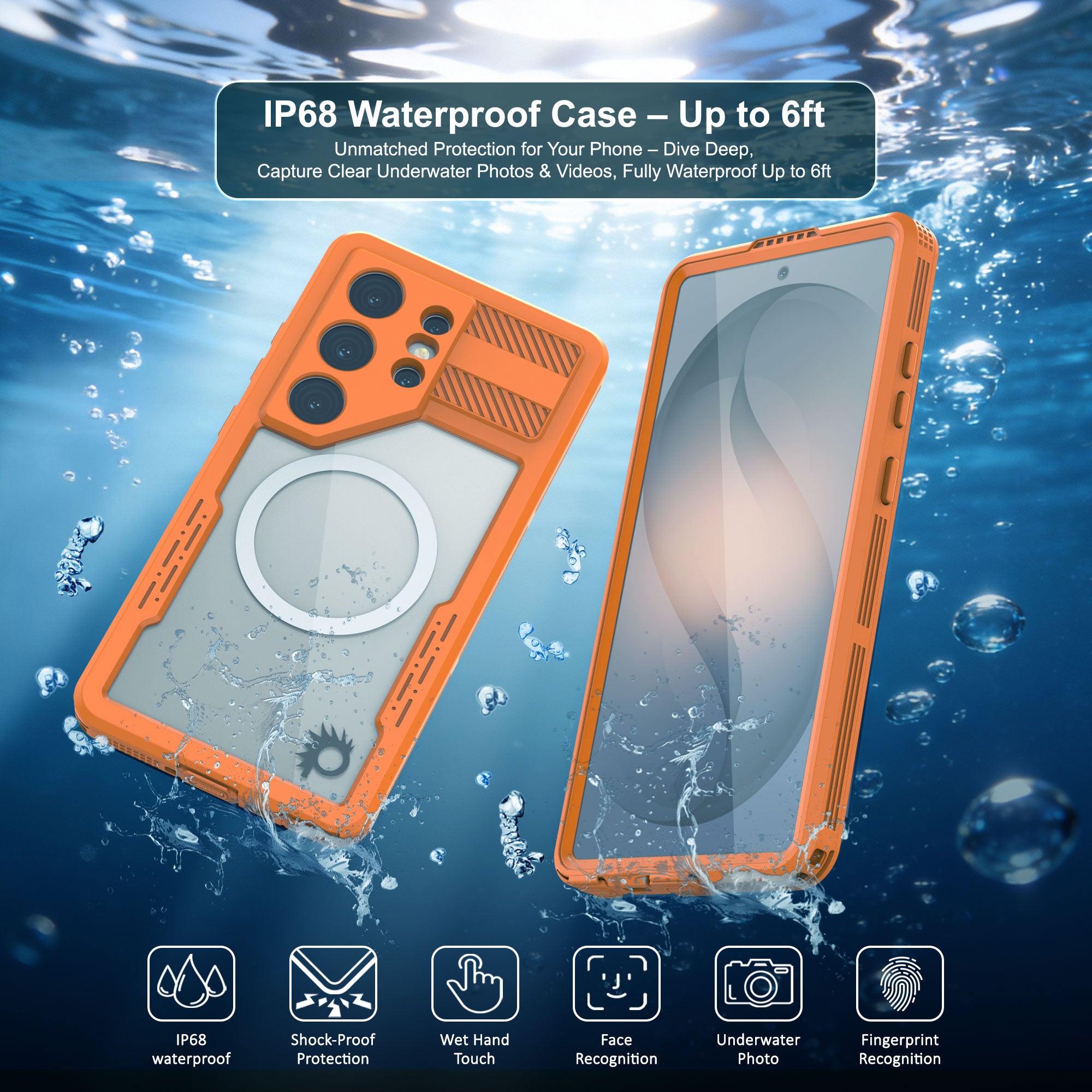 Galaxy S26 Ultra Waterproof Case [Alpine 2.0 Series] [Slim Fit] [IP68 Certified] [Shockproof] [Orange]