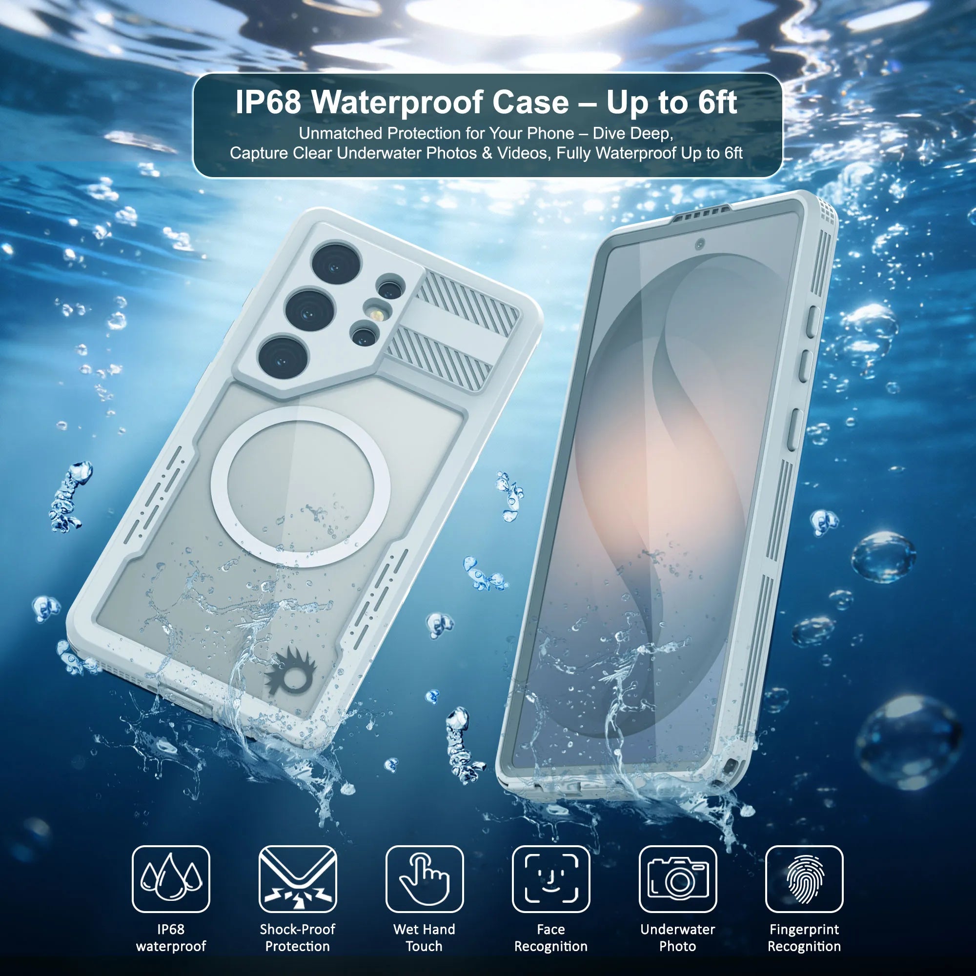 Galaxy S26 Ultra Waterproof Case [Alpine 2.0 Series] [Slim Fit] [IP68 Certified] [Shockproof] [White]