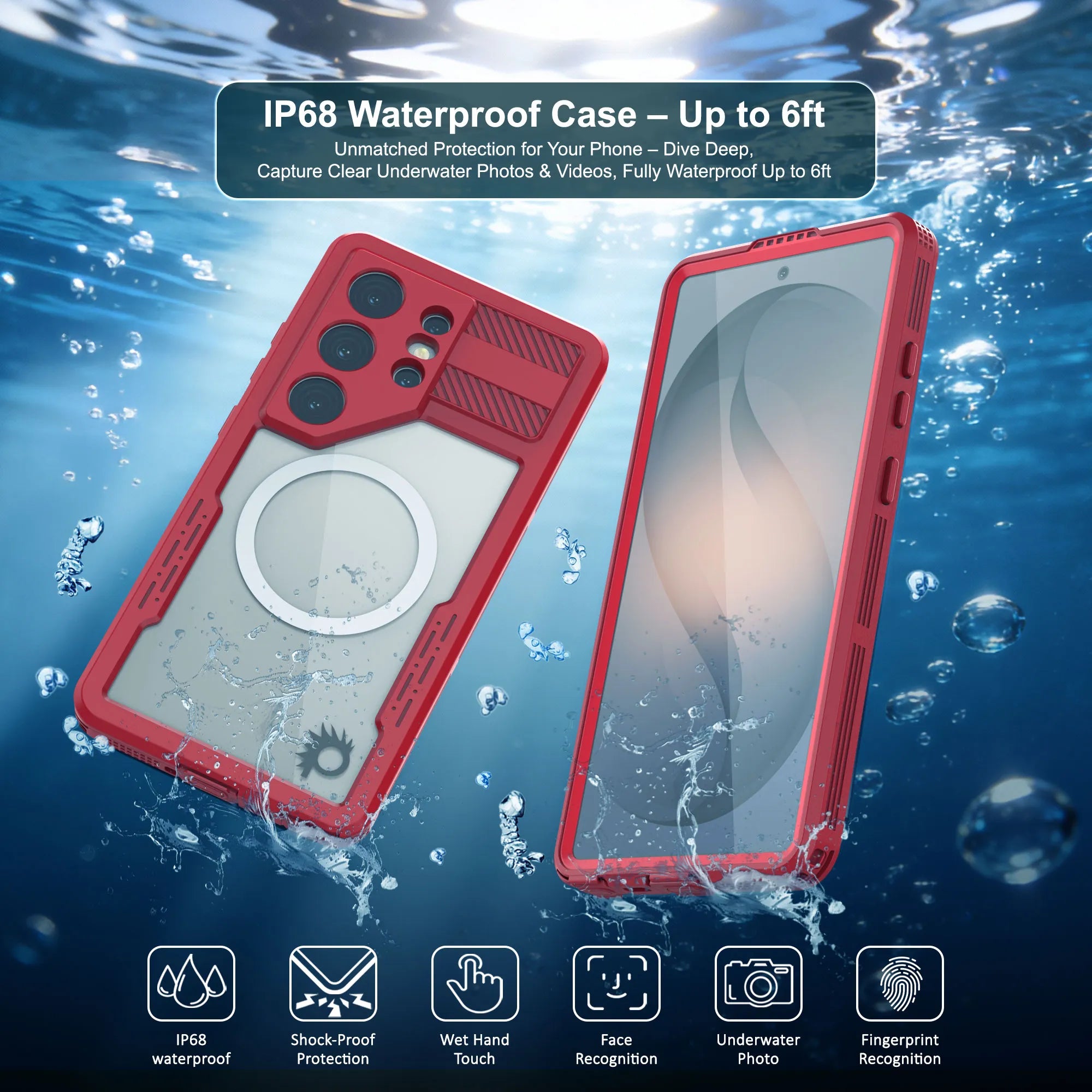 Galaxy S26 Ultra Waterproof Case [Alpine 2.0 Series] [Slim Fit] [IP68 Certified] [Shockproof] [Red]