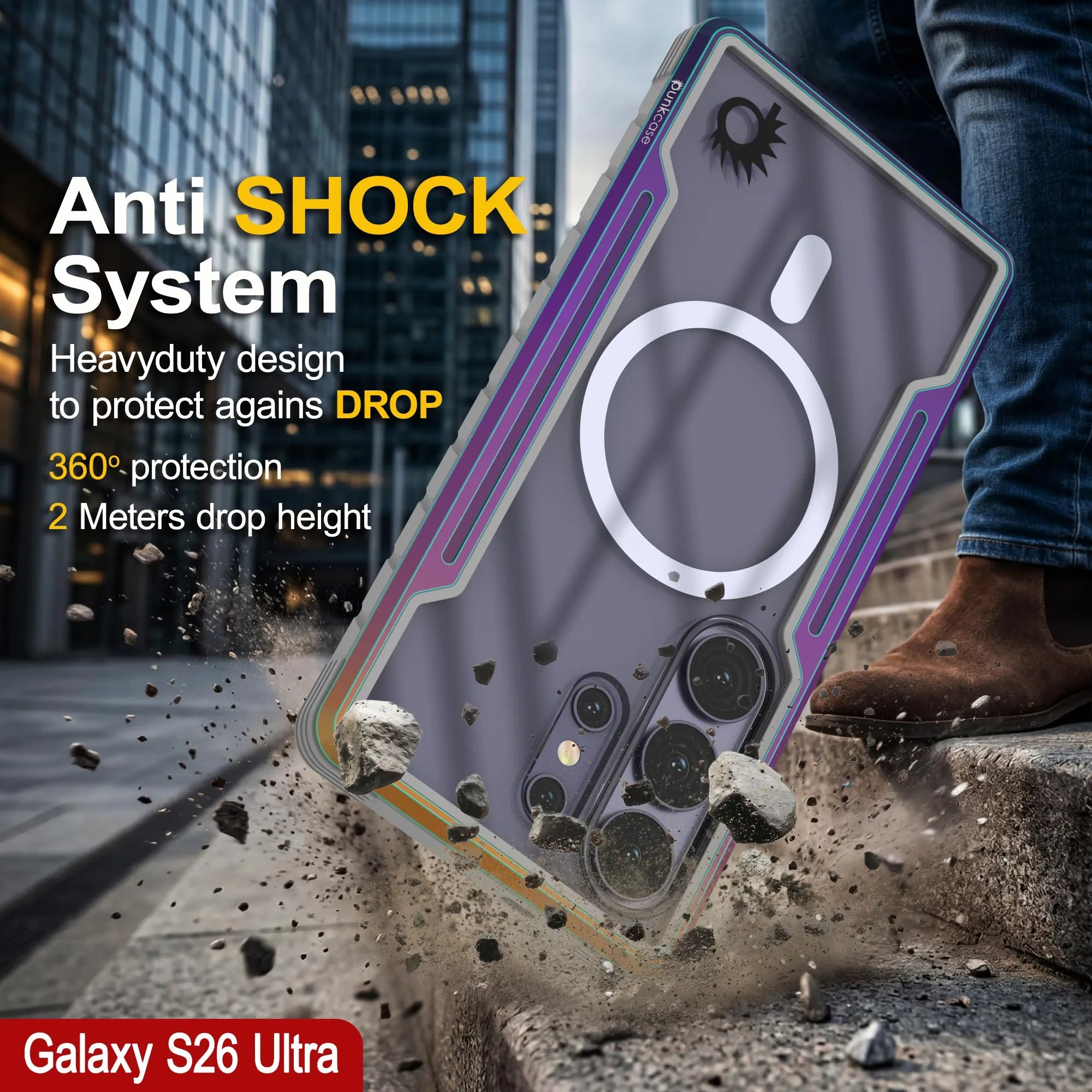 Punkcase S26 Ultra Armor Stealth Case Protective Military Grade Multilayer Cover [Rainbow]