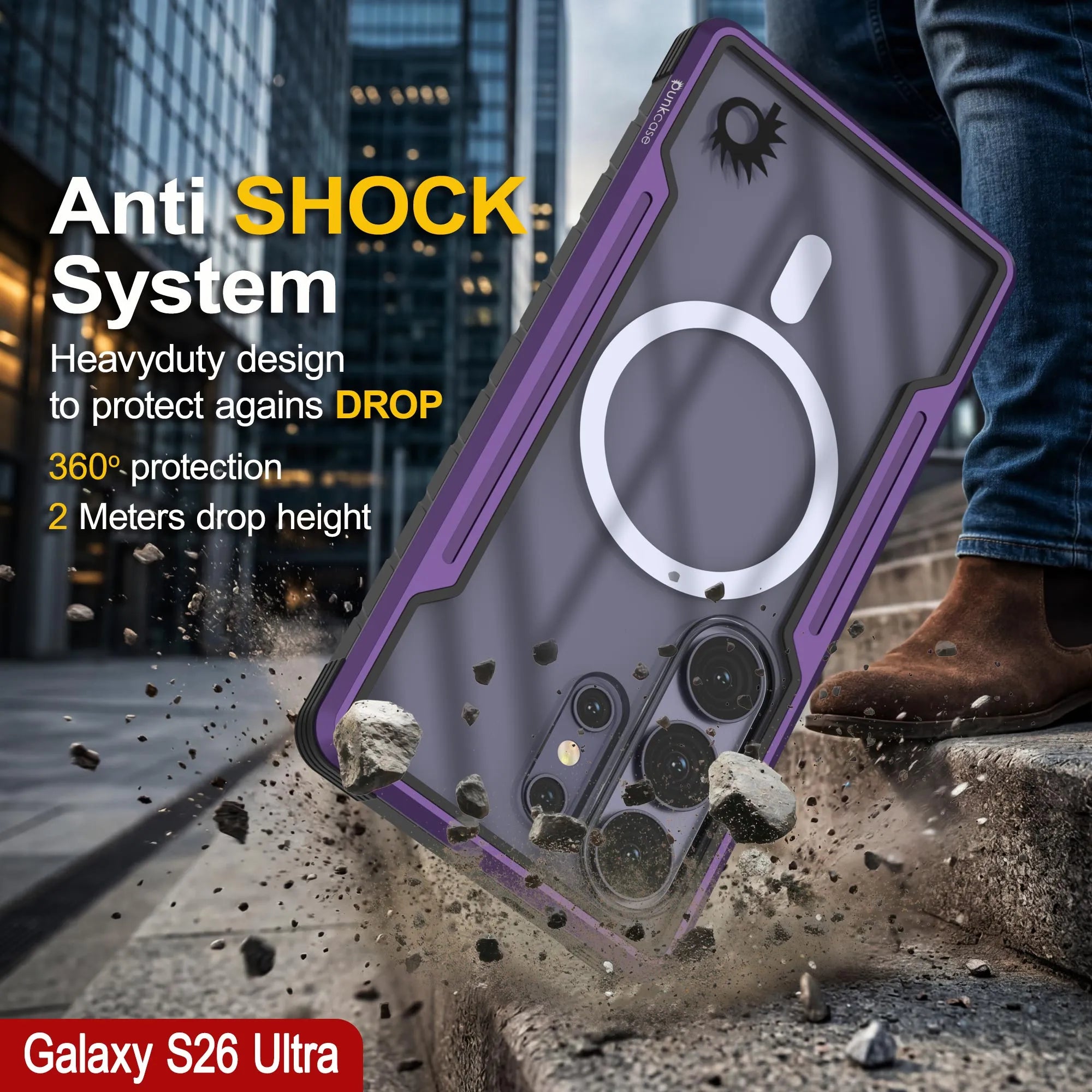Punkcase S26 Ultra Armor Stealth Case Protective Military Grade Multilayer Cover [Purple]