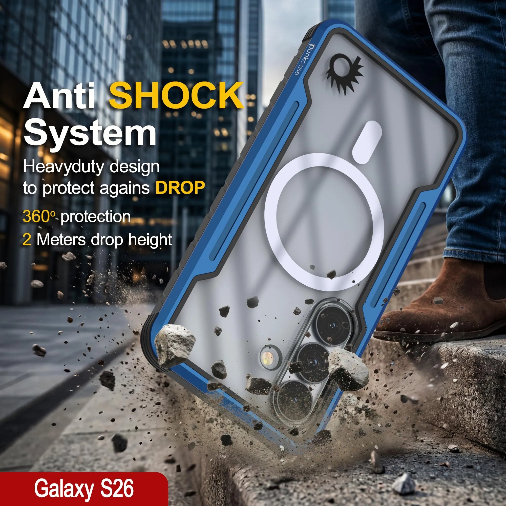 Punkcase S26 Armor Stealth Case Protective Military Grade Multilayer Cover [Navy Blue]
