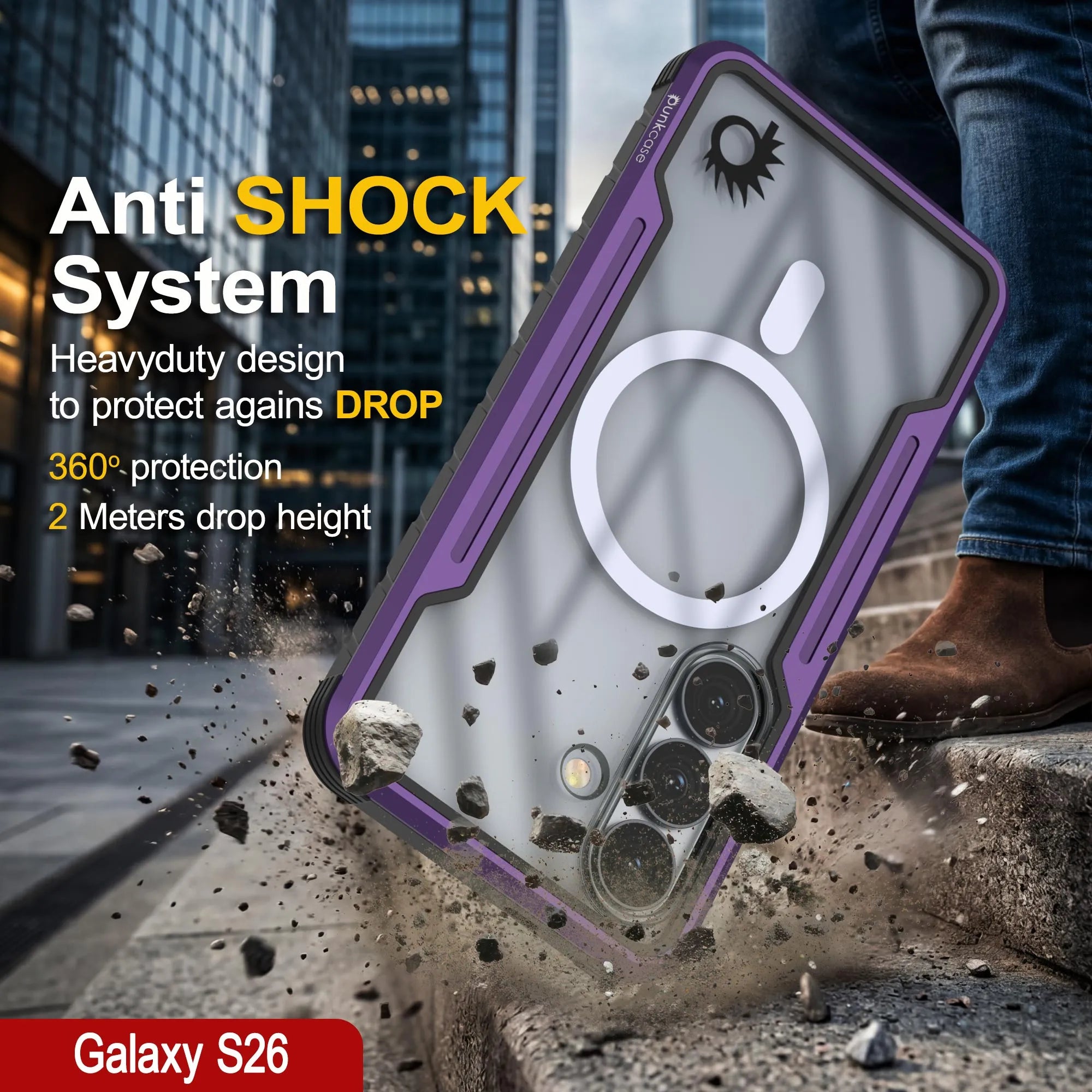 Punkcase S26 Armor Stealth Case Protective Military Grade Multilayer Cover [Purple]