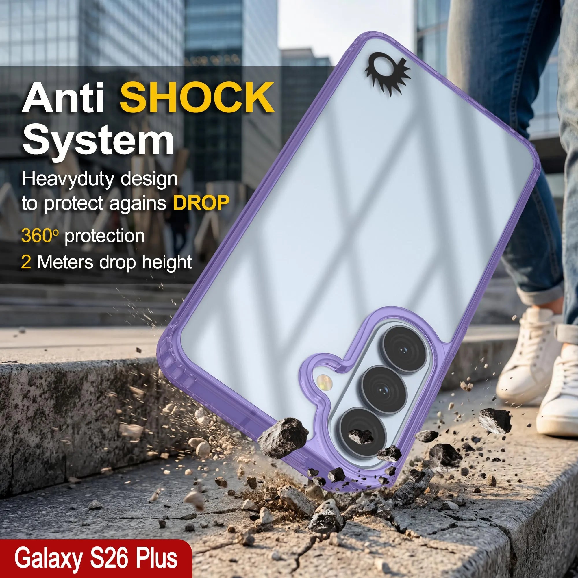 Galaxy S26 Plus Case [Clear Acrylic Series] [Non-Slip] For Galaxy S26 Plus [Purple]