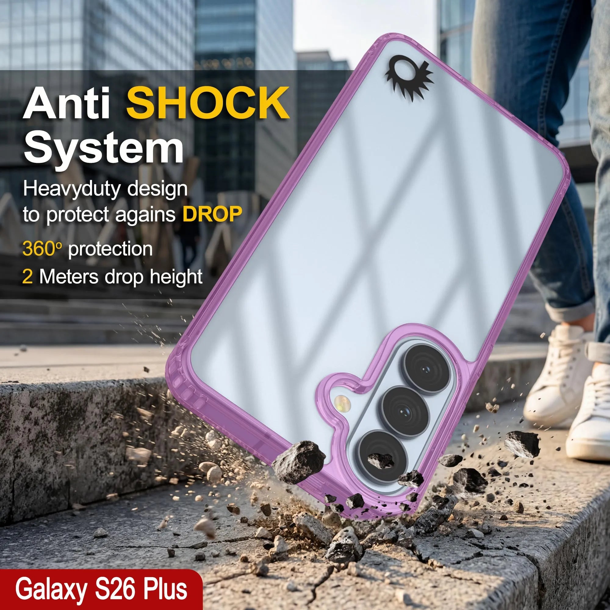 Galaxy S26 Plus Case [Clear Acrylic Series] [Non-Slip] For Galaxy S26 Plus [Pink]