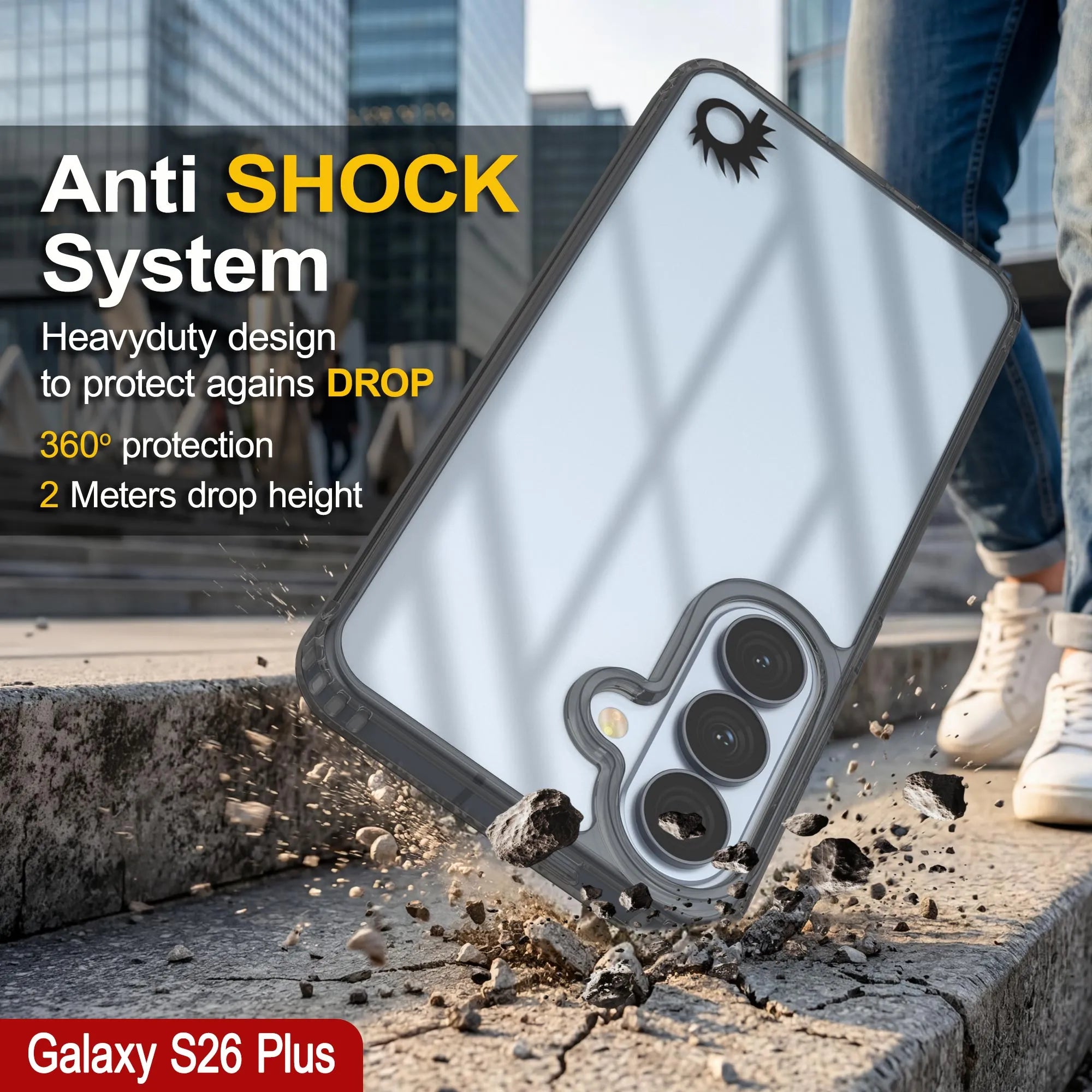 Galaxy S26 Plus Case [Clear Acrylic Series] [Non-Slip] For Galaxy S26 Plus [Transparent Black]