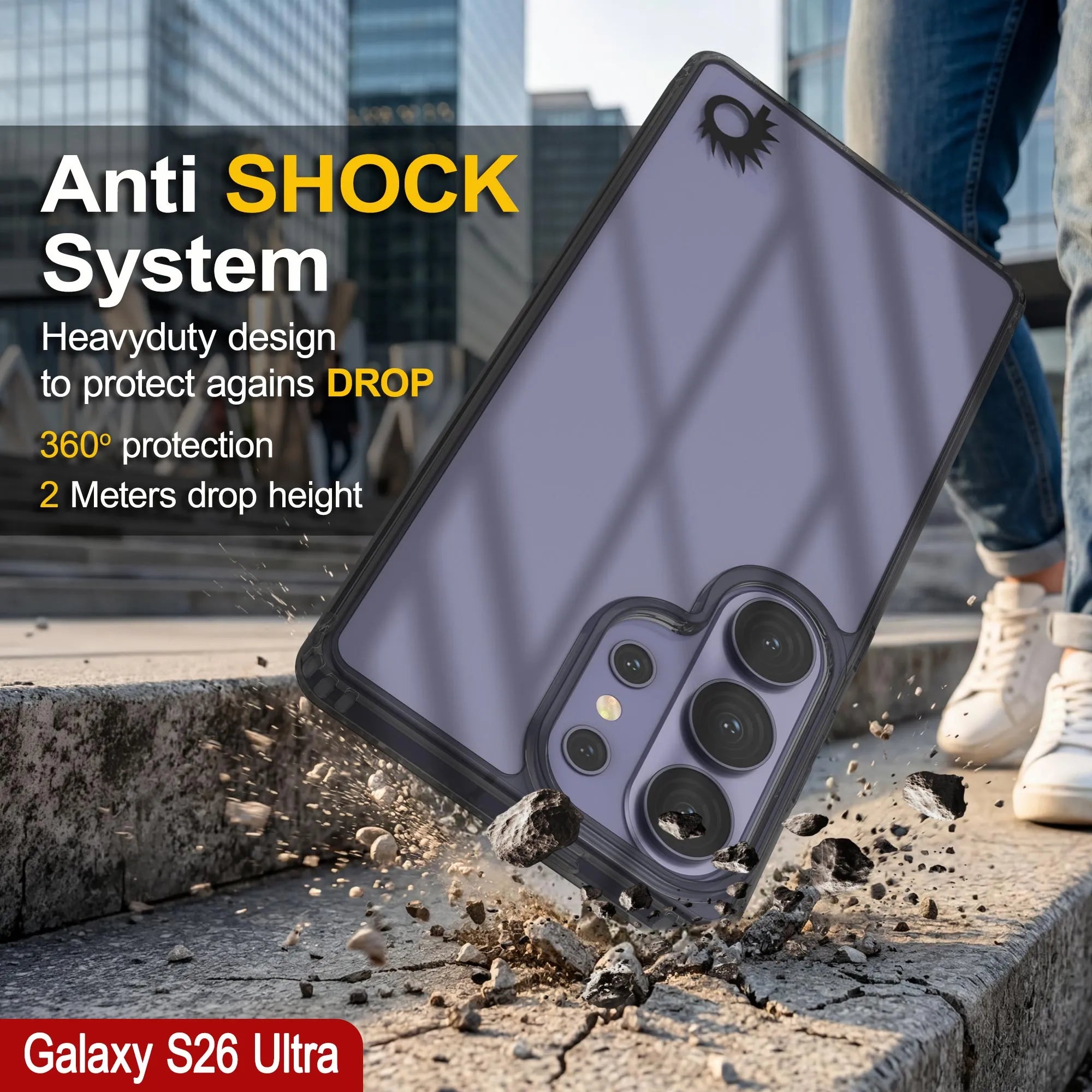 Galaxy S26 Ultra Case [Clear Acrylic Series] [Non-Slip] For Galaxy S26 Ultra [Transparent Black]