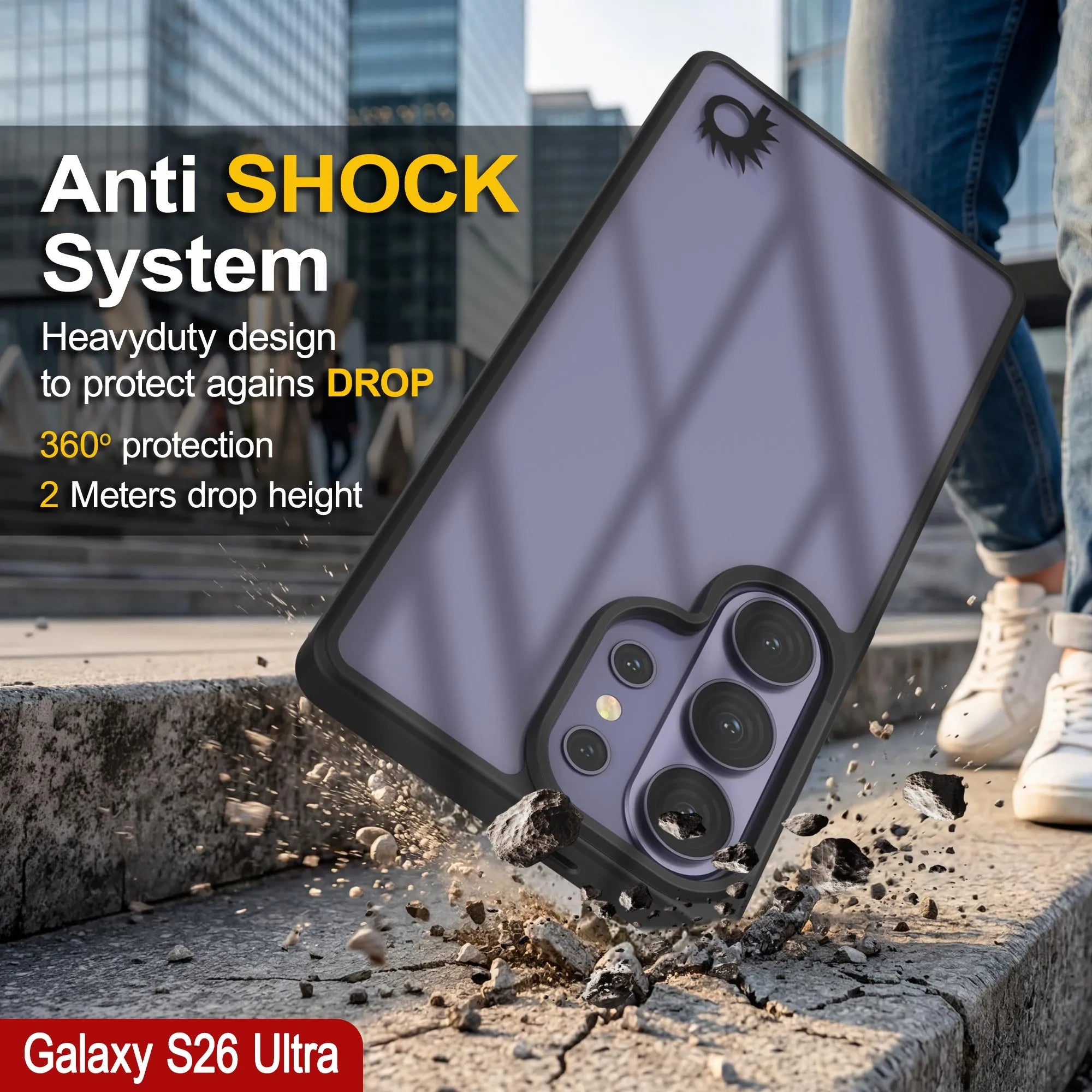 Galaxy S26 Ultra Case [Clear Acrylic Series] [Non-Slip] For Galaxy S26 Ultra [Black]