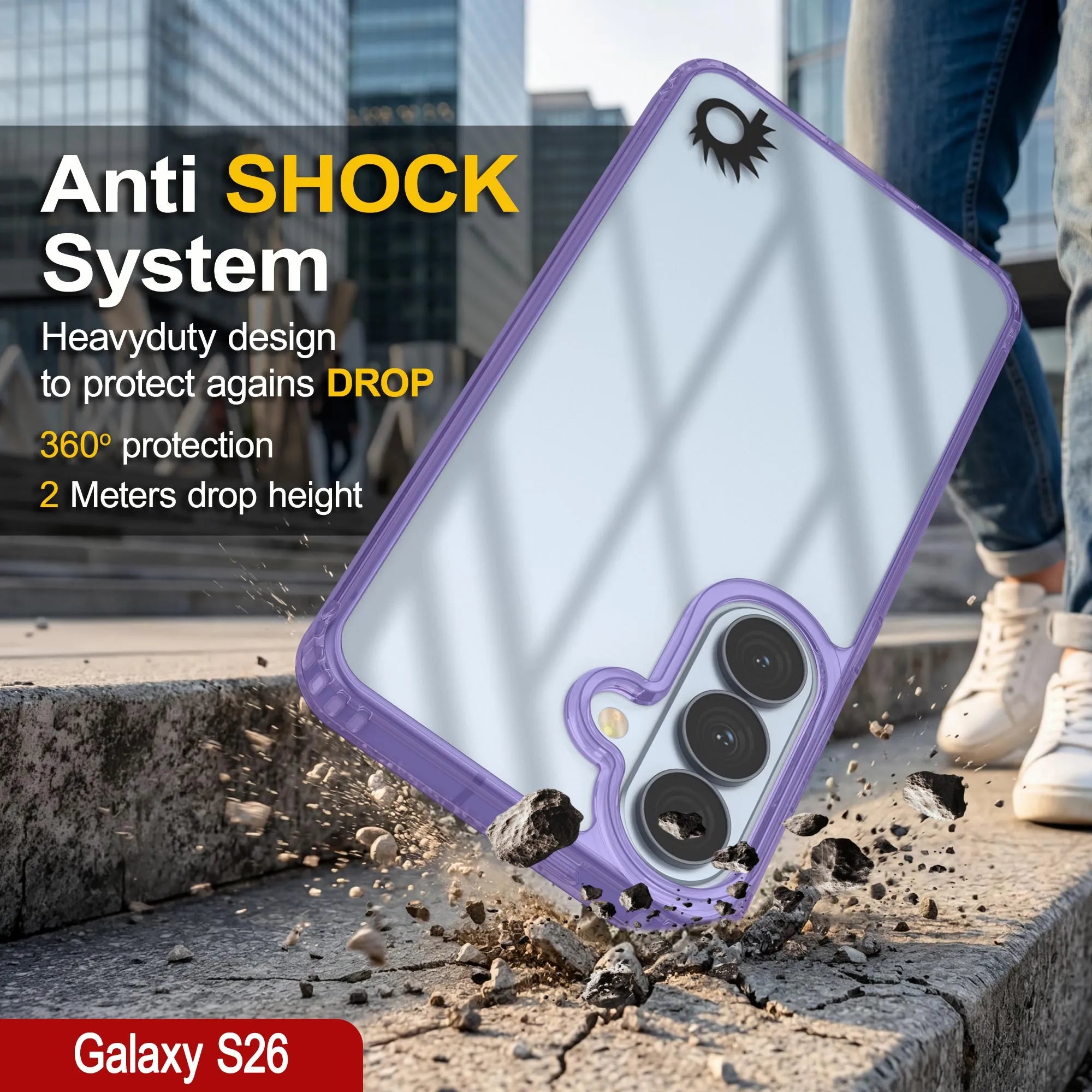 Galaxy S26 Case [Clear Acrylic Series] [Non-Slip] For Galaxy S26 [Purple]