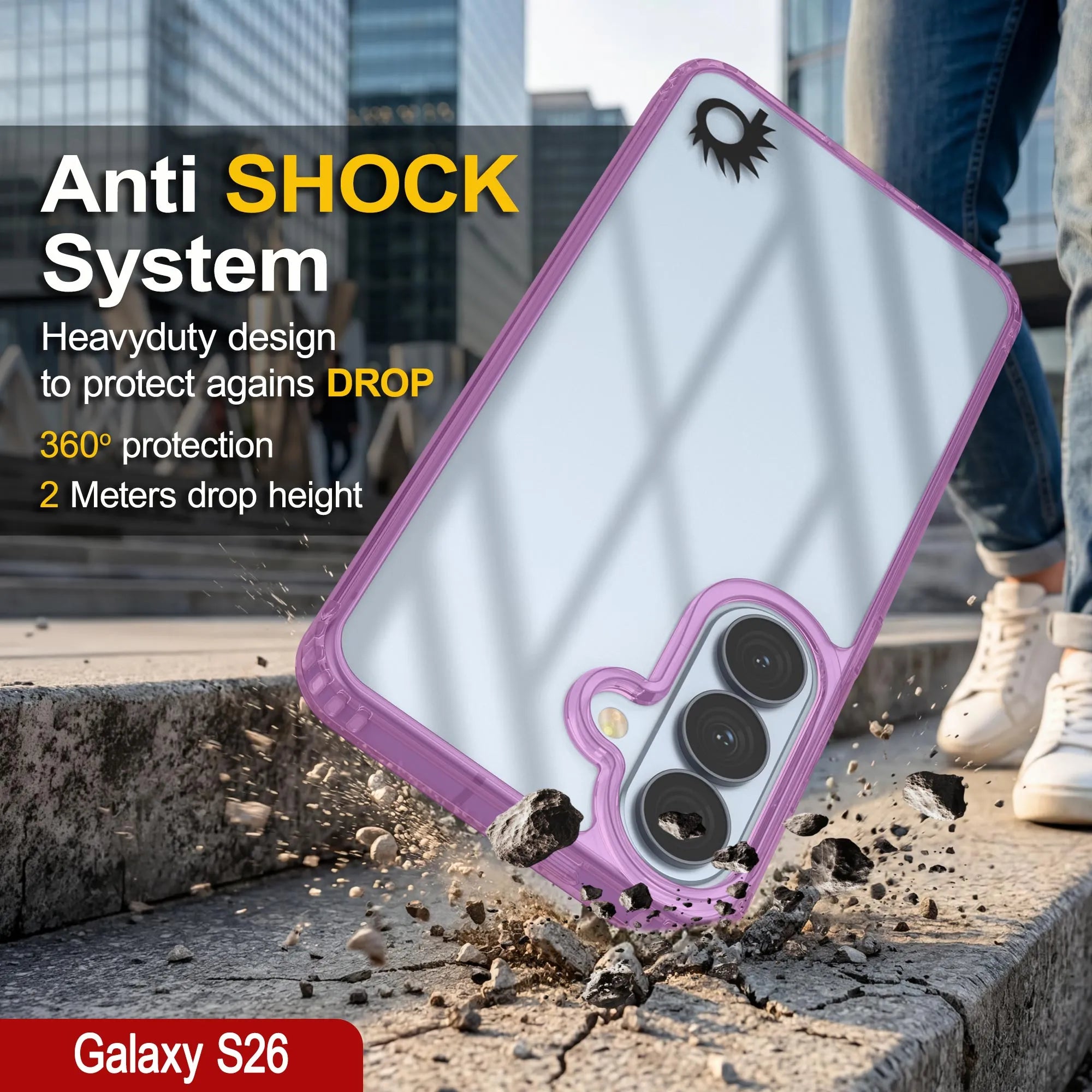 Galaxy S26 Case [Clear Acrylic Series] [Non-Slip] For Galaxy S26 [Pink]