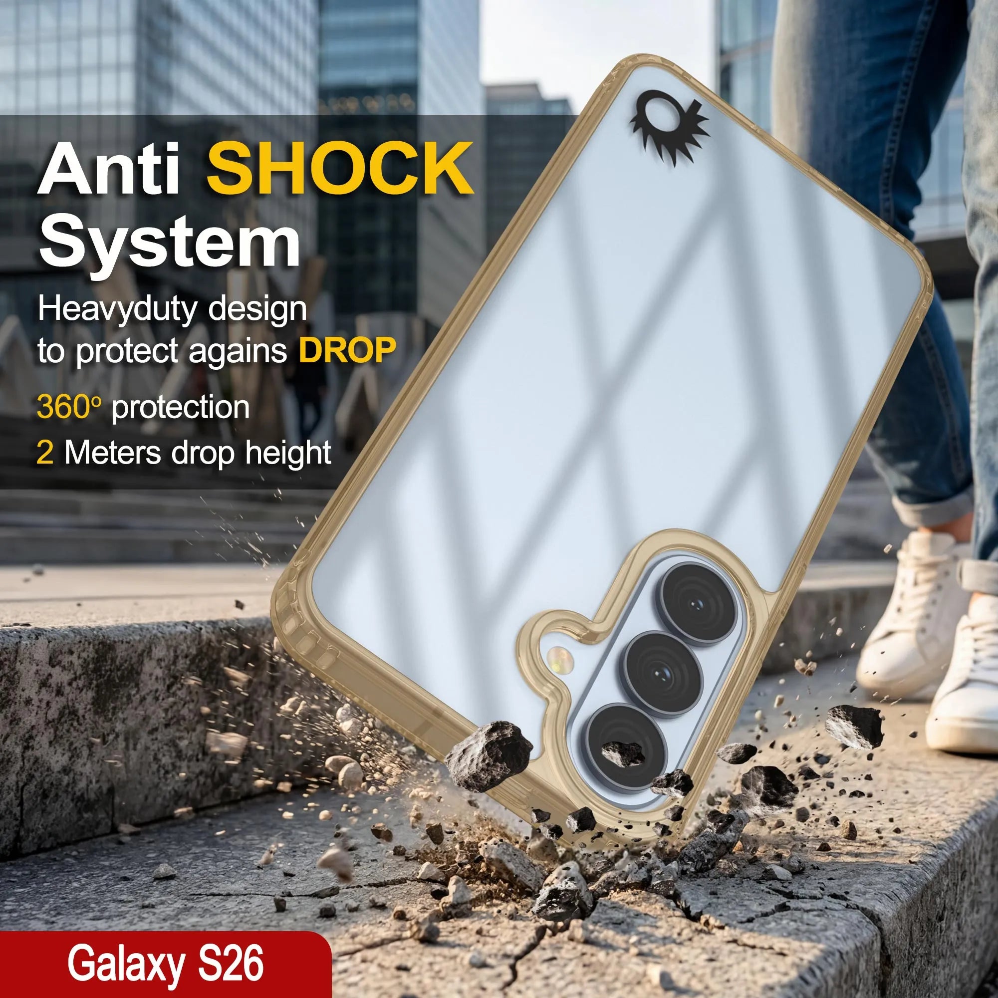 Galaxy S26 Case [Clear Acrylic Series] [Non-Slip] For Galaxy S26 [Yellow]