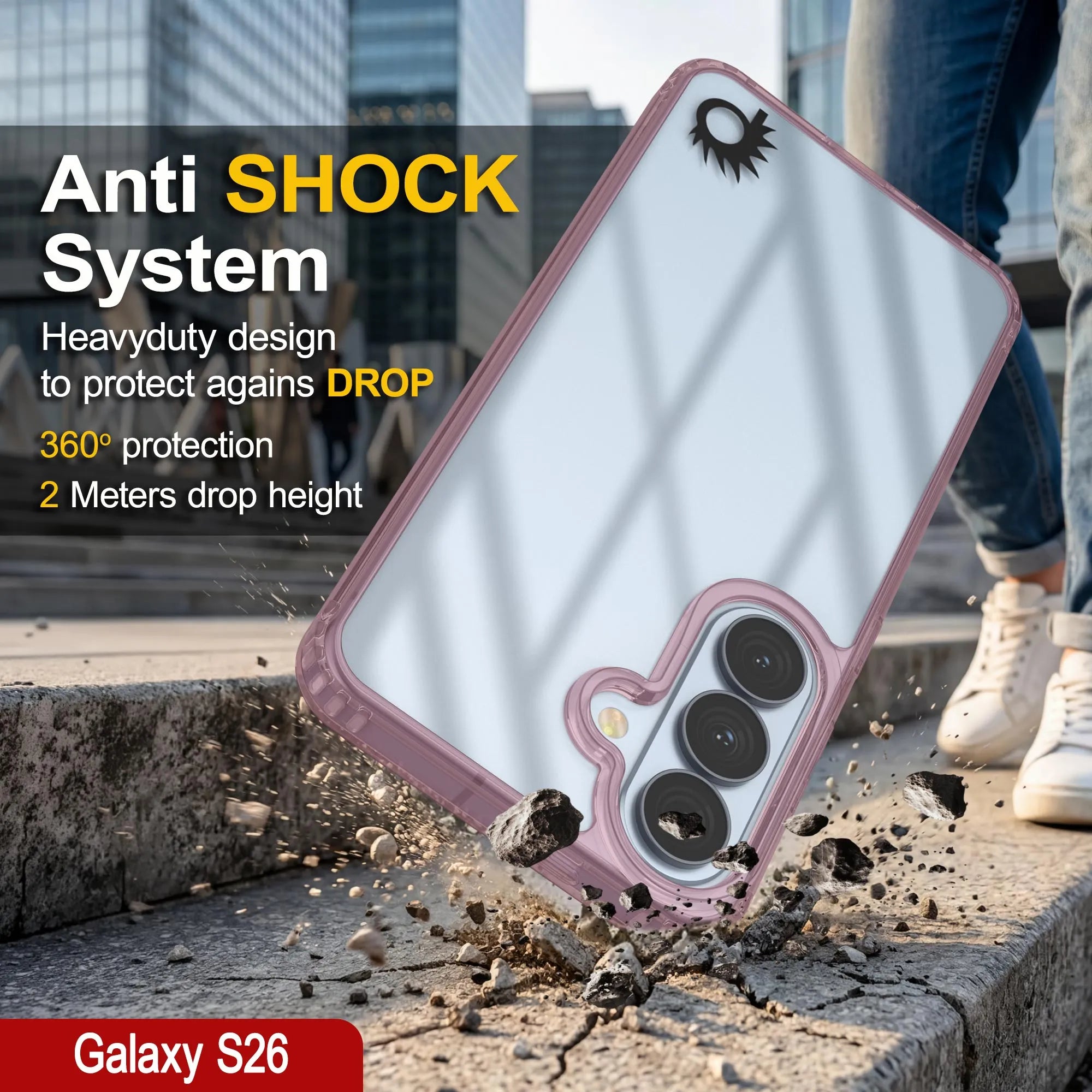 Galaxy S26 Case [Clear Acrylic Series] [Non-Slip] For Galaxy S26 [Red]