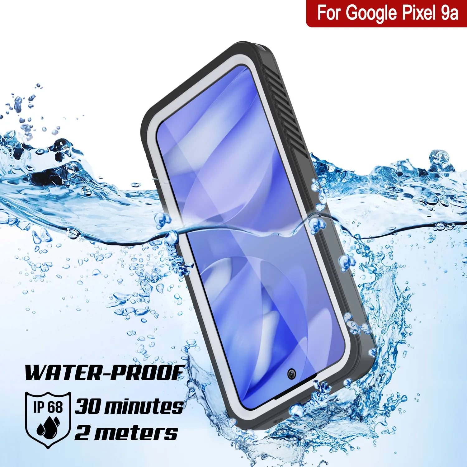 Google Pixel 9a Waterproof Case, Punkcase [Extreme Series] Armor Cover W/ Built In Screen Protector [White]