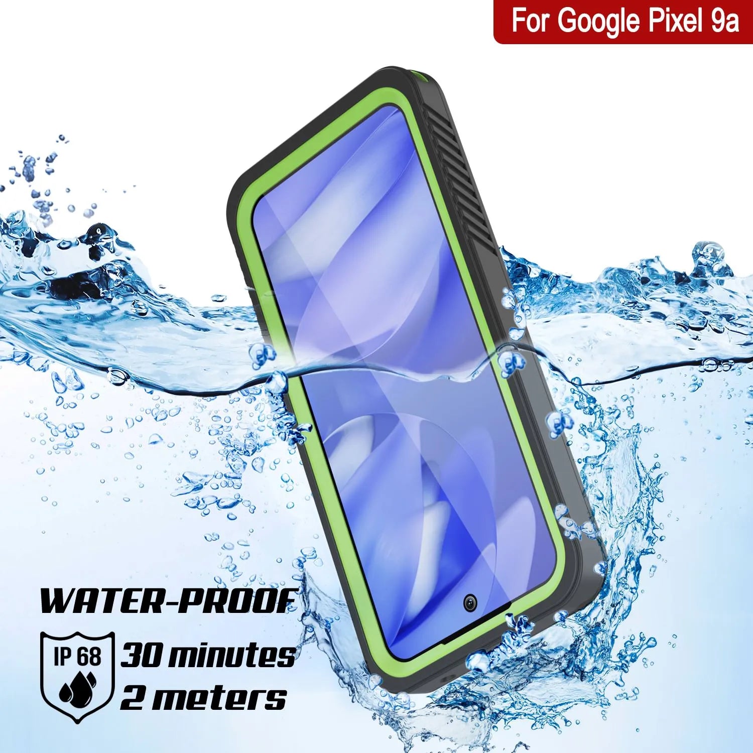 Google Pixel 9a Waterproof Case, Punkcase [Extreme Series] Armor Cover W/ Built In Screen Protector [Light Green]