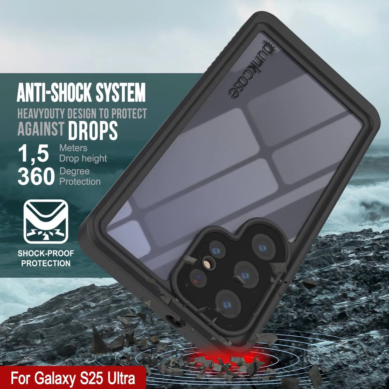 Galaxy S25 Ultra Water/ Shockproof [Extreme Series] With Screen Protector Case [Pink]