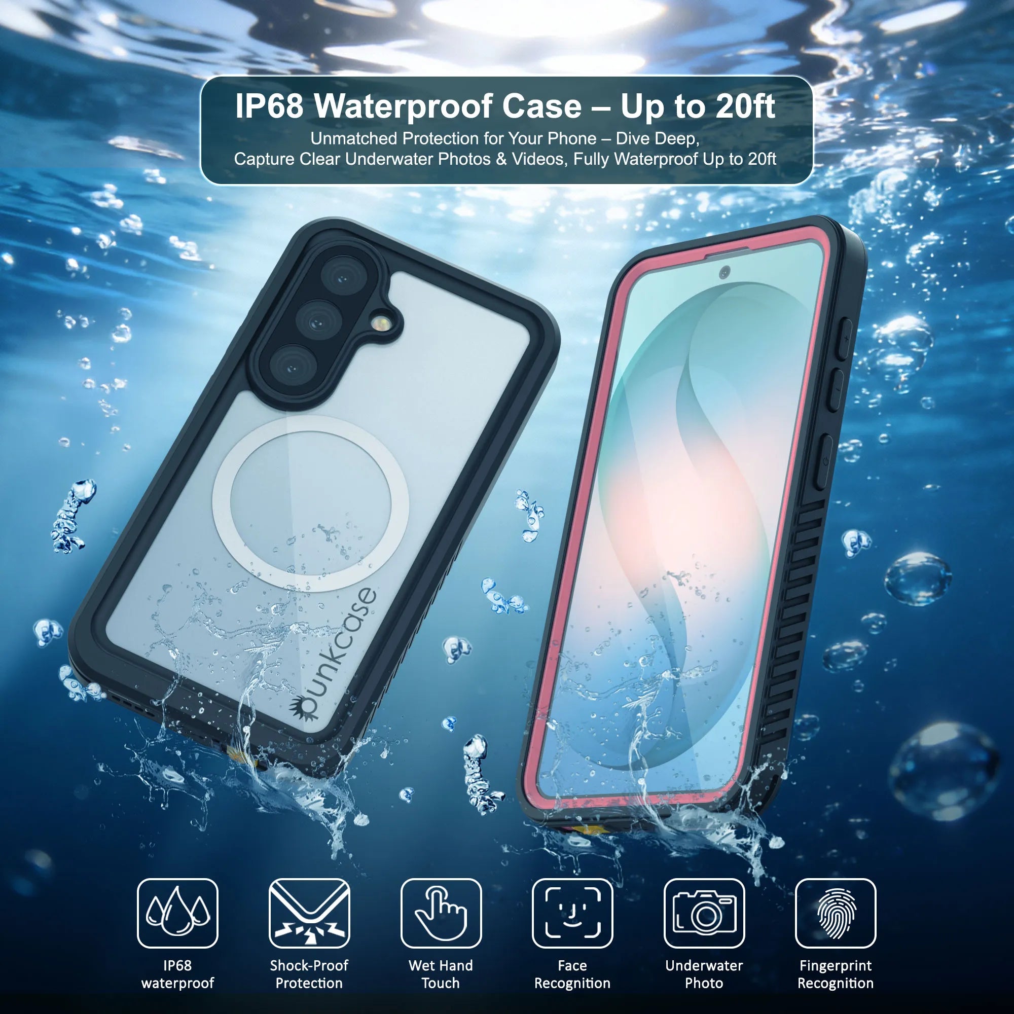 Galaxy S26 Plus Waterproof Case, Punkcase [Extreme Mag Series] Armor Cover W/ Built In Screen Protector [Pink]