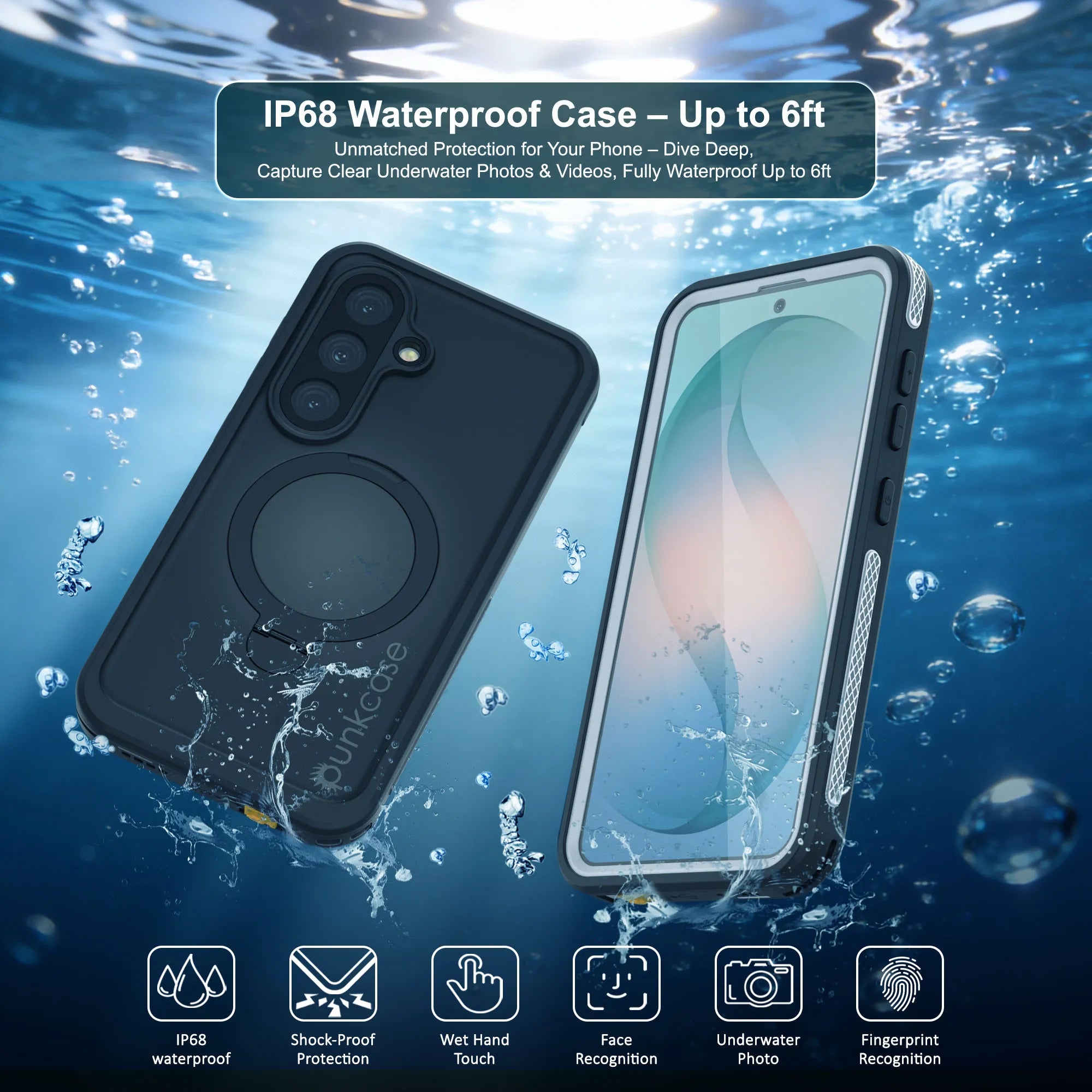 Galaxy S26 Plus Waterproof Case [Kickstud 2.0 Series] Protective IP68 Cover W/Screen Protector & Kickstand [White]