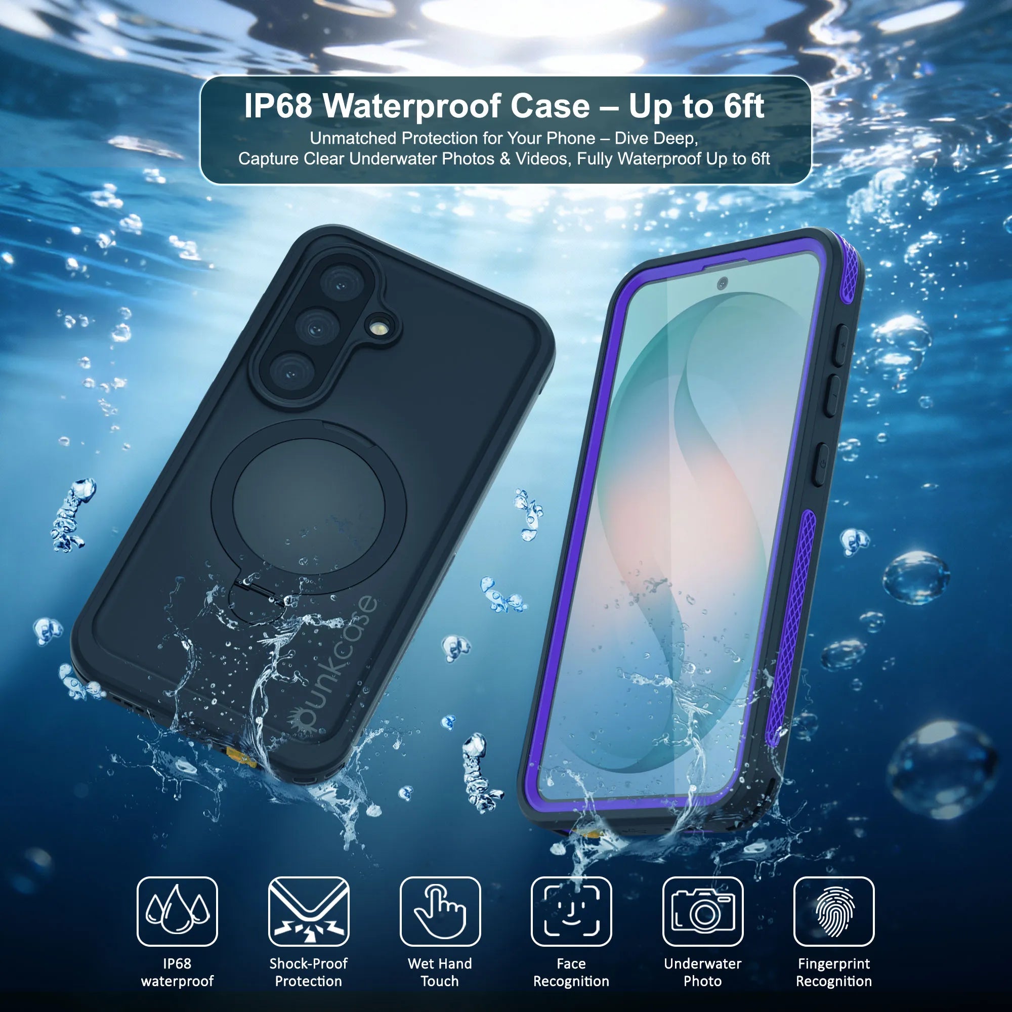 Galaxy S26 Plus Waterproof Case [Kickstud 2.0 Series] Protective IP68 Cover W/Screen Protector & Kickstand [Purple]
