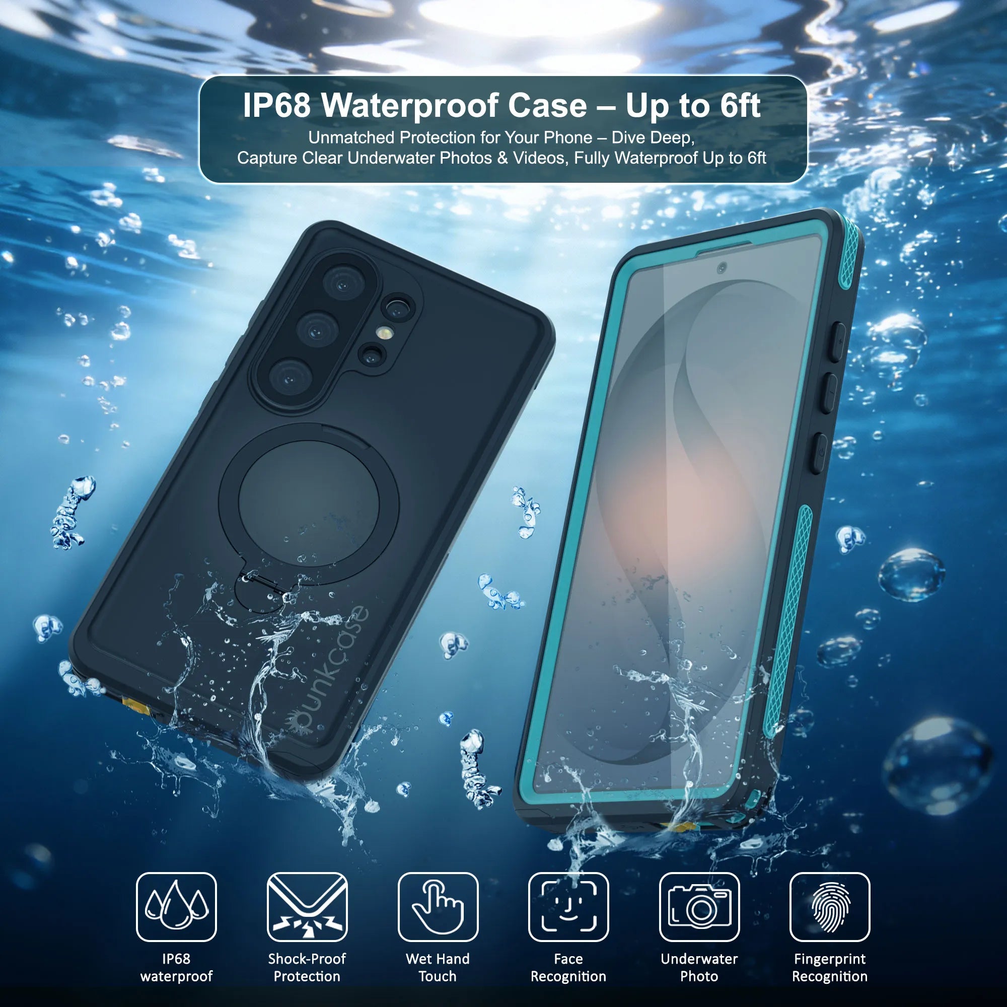 Galaxy S26 Ultra Waterproof Case [Kickstud 2.0 Series] Protective IP68 Cover W/Screen Protector & Kickstand [Teal]