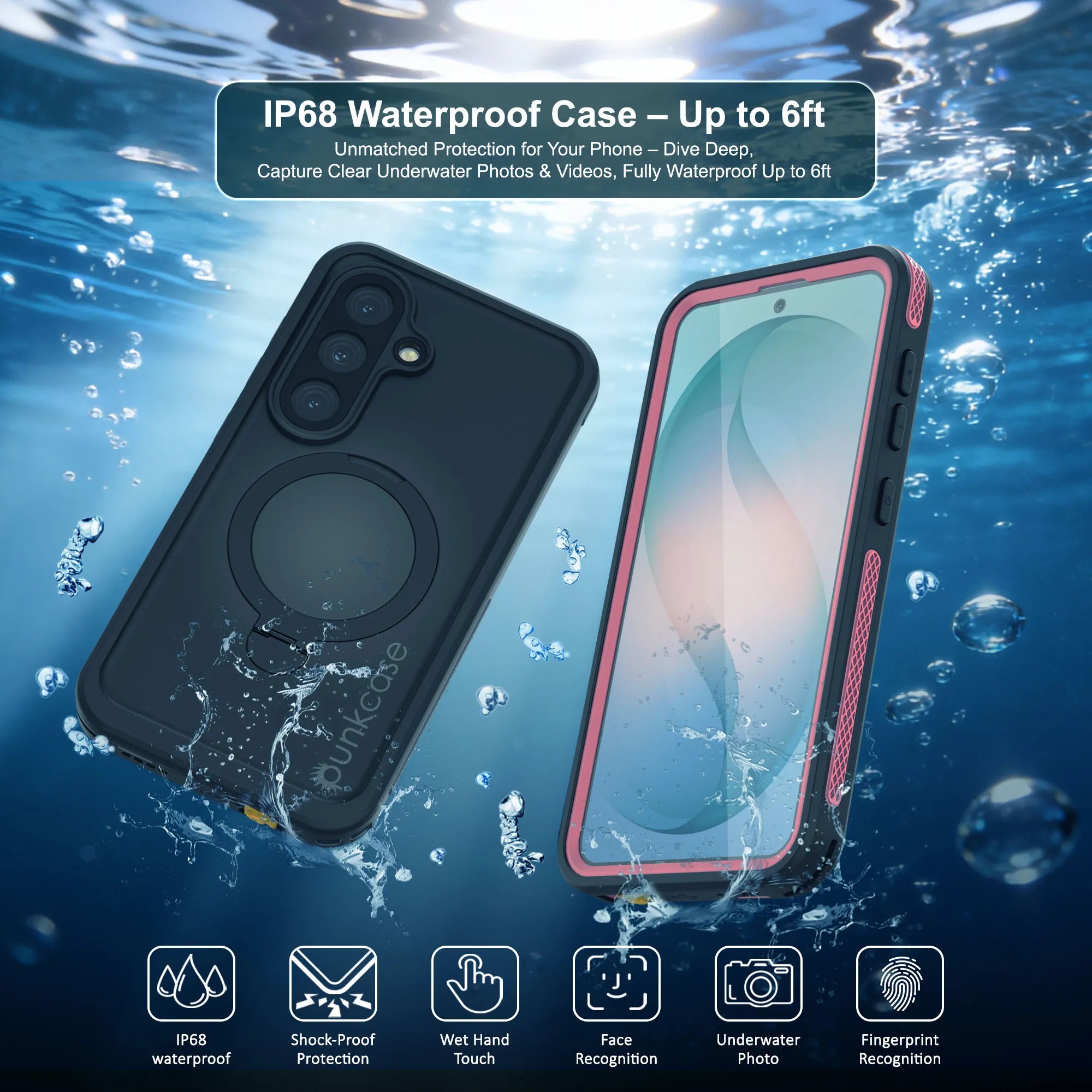 Galaxy S26 Waterproof Case [Kickstud 2.0 Series] Protective IP68 Cover W/Screen Protector & Kickstand [Pink]