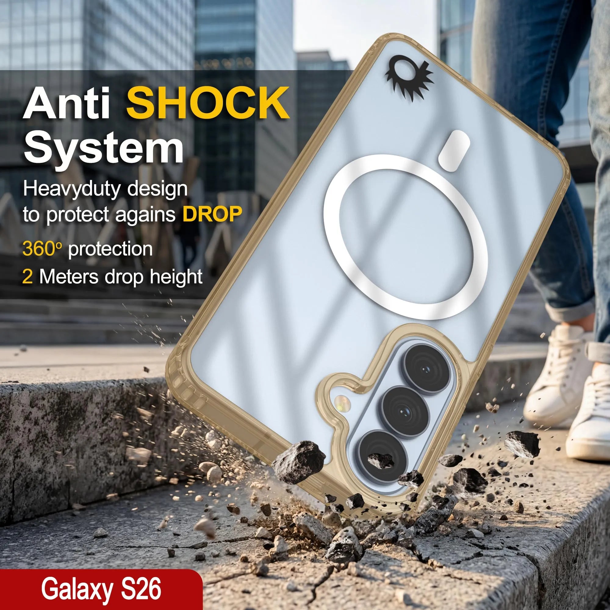 Galaxy S26 Magnetic Wireless Charging Case [Clear Acrylic Series] [Non-Slip] For Galaxy S26 [Rose]