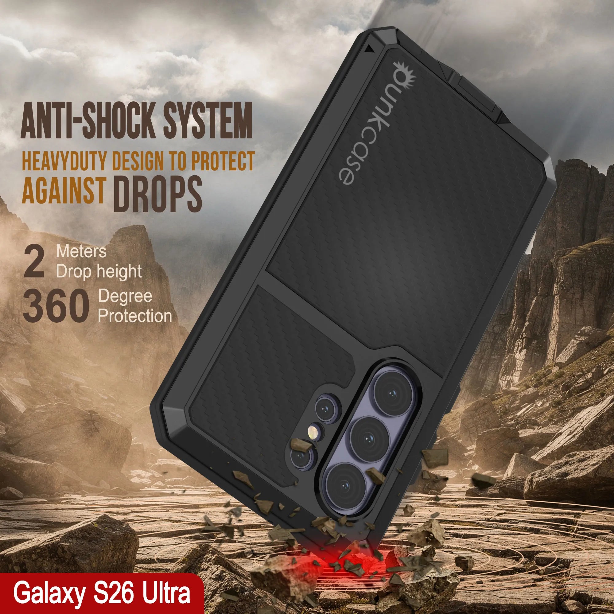 Galaxy S26 Ultra Metal Case, Heavy Duty Military Grade Armor Cover [shock proof] Full Body Hard [Black]