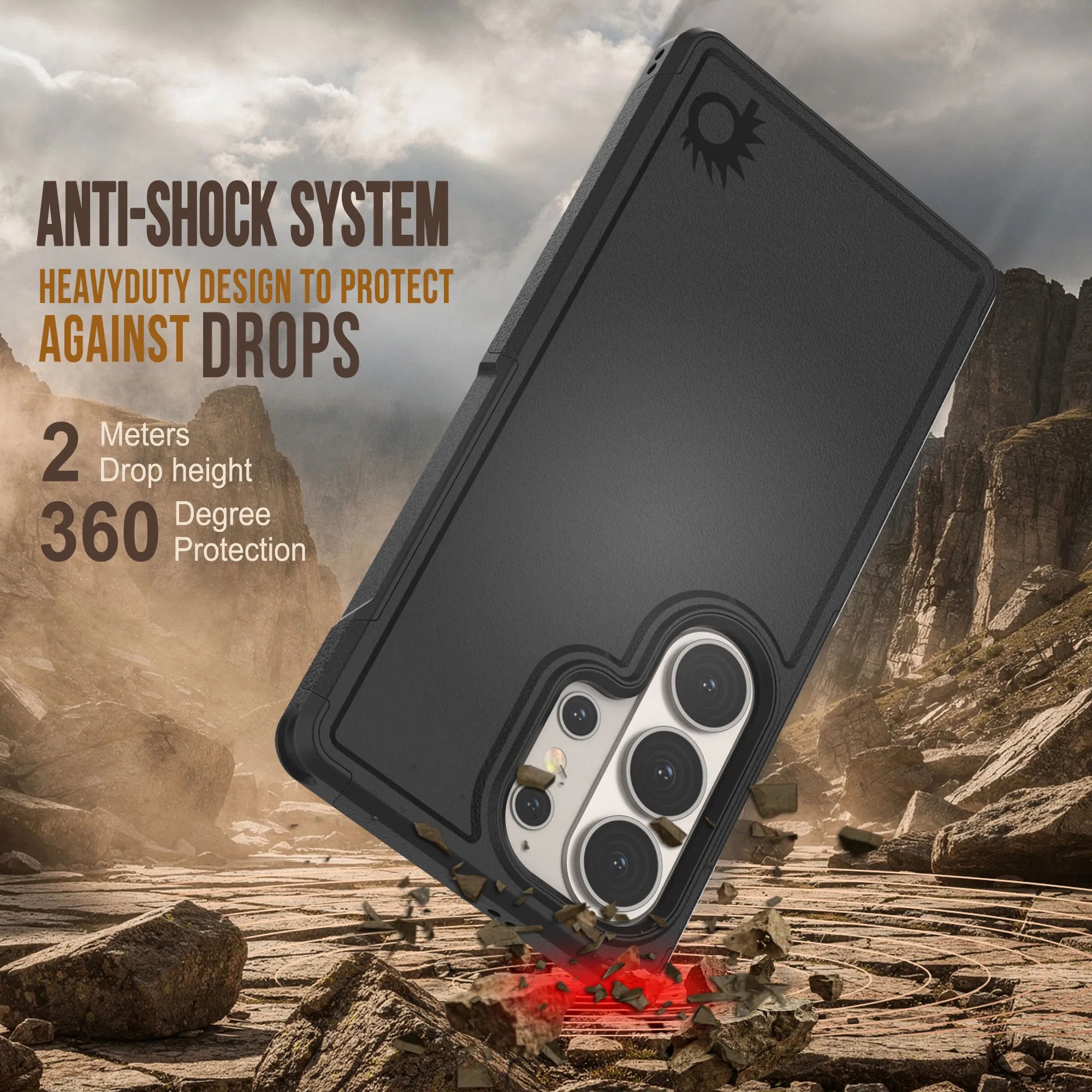 PunkCase Galaxy S26 Ultra Case, [Spartan 2.0 Series] Clear Rugged Heavy Duty Cover [Black]