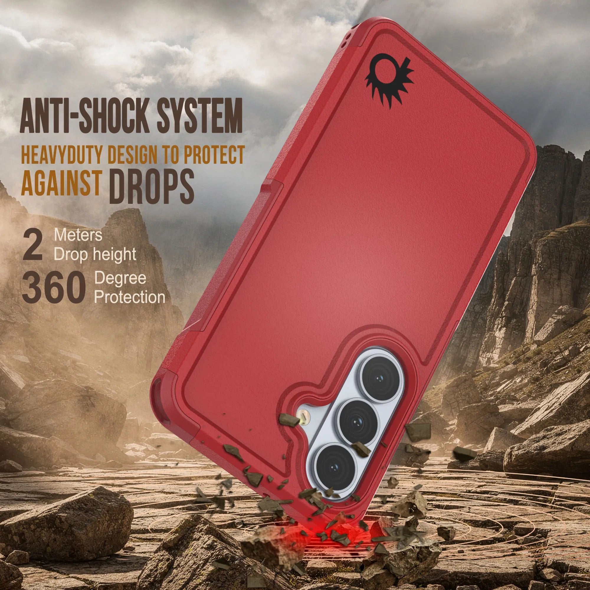 PunkCase Galaxy S26 Case, [Spartan 2.0 Series] Clear Rugged Heavy Duty Cover [Red]