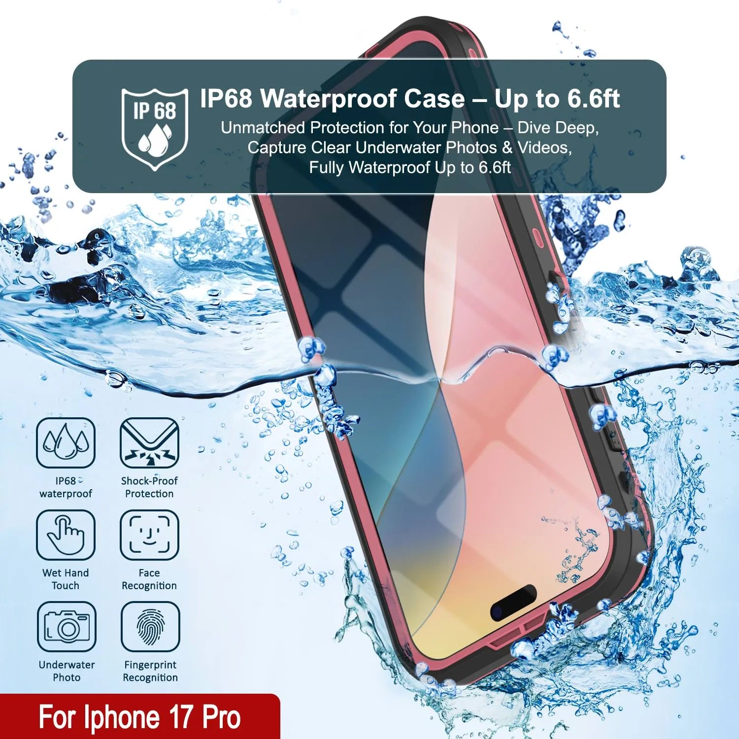 iPhone 17 Pro Waterproof IP68 Case, Punkcase [Lilac] [StudStar Series] [Slim Fit] [Dirtproof]