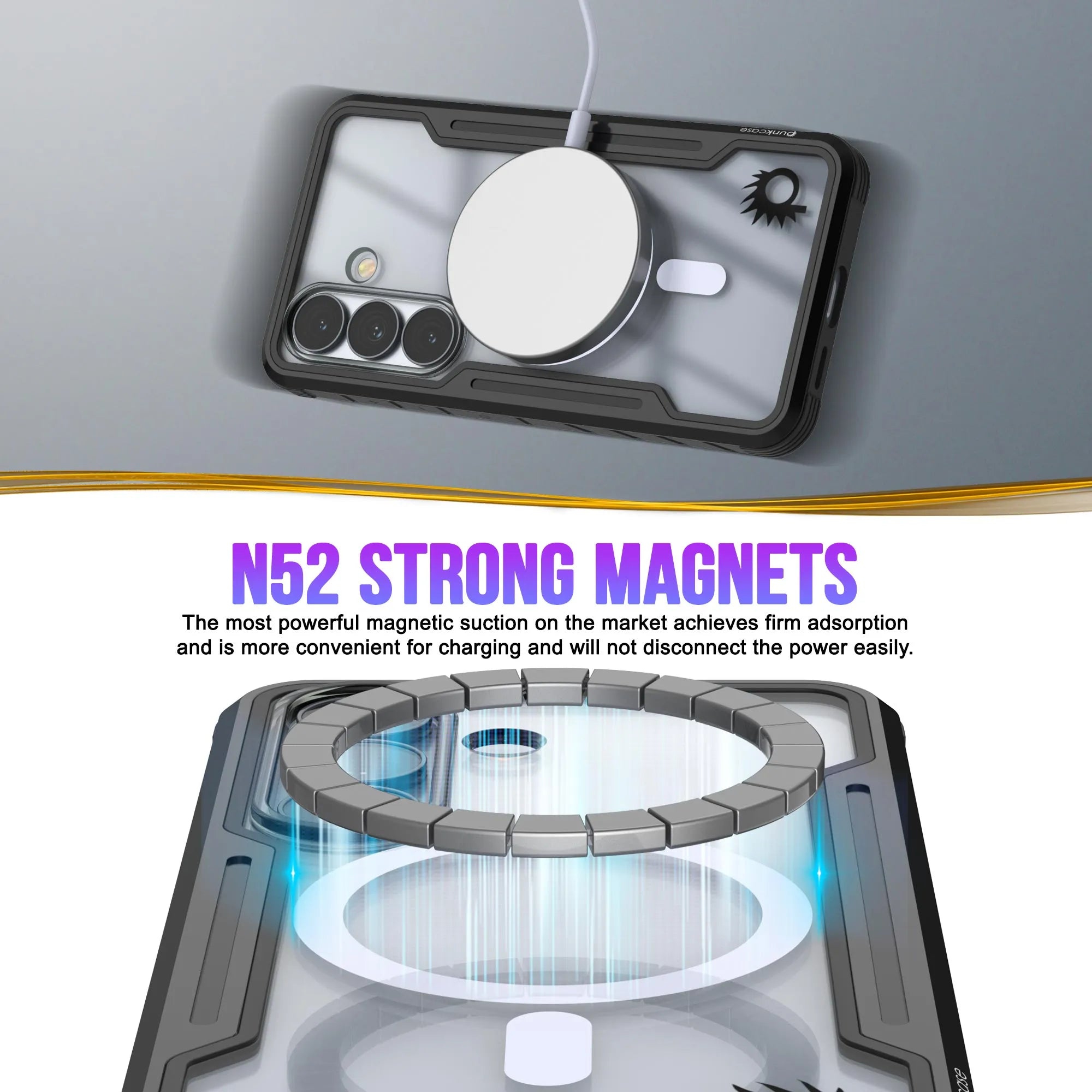 Punkcase S26+ Plus Armor Stealth Case Protective Military Grade Multilayer Cover [Black]