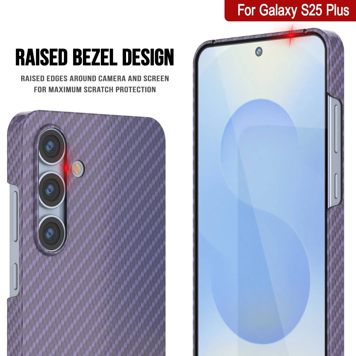 Punkcase Galaxy S25 Plus Carbon Fiber Case [AramidShield Series] Ultra Slim & Light Kevlar [Lilac]