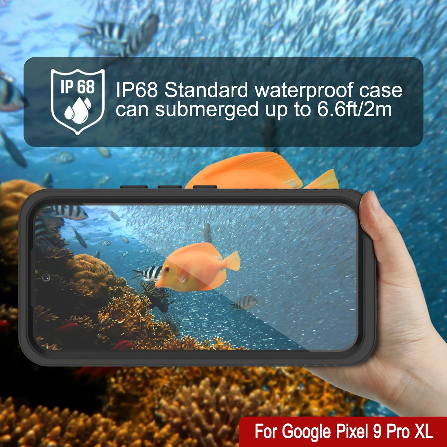 Google Pixel 9 Pro XL Waterproof Case, Punkcase [Extreme Series] Armor Cover W/ Built In Screen Protector [Black]