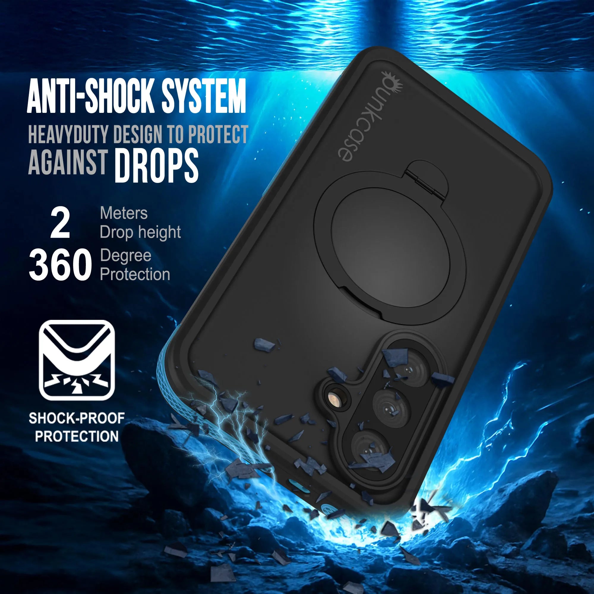 Galaxy S26 Plus Waterproof Case [Kickstud 2.0 Series] Protective IP68 Cover W/Screen Protector & Kickstand [Blue]