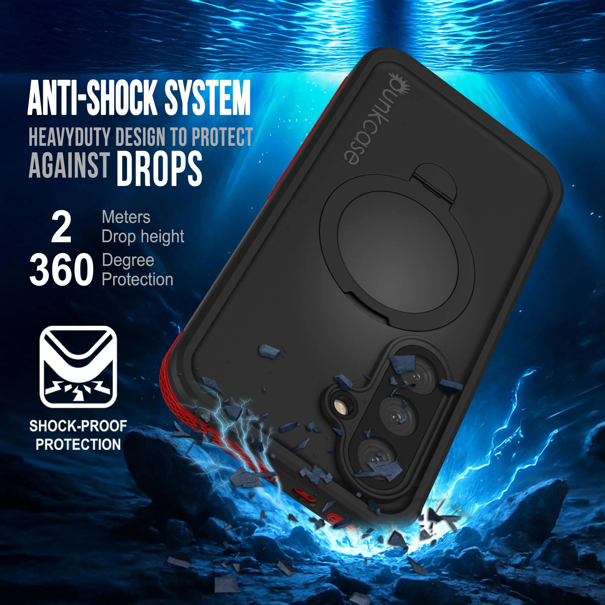 Galaxy S26 Waterproof Case [Kickstud 2.0 Series] Protective IP68 Cover W/Screen Protector & Kickstand [Red]