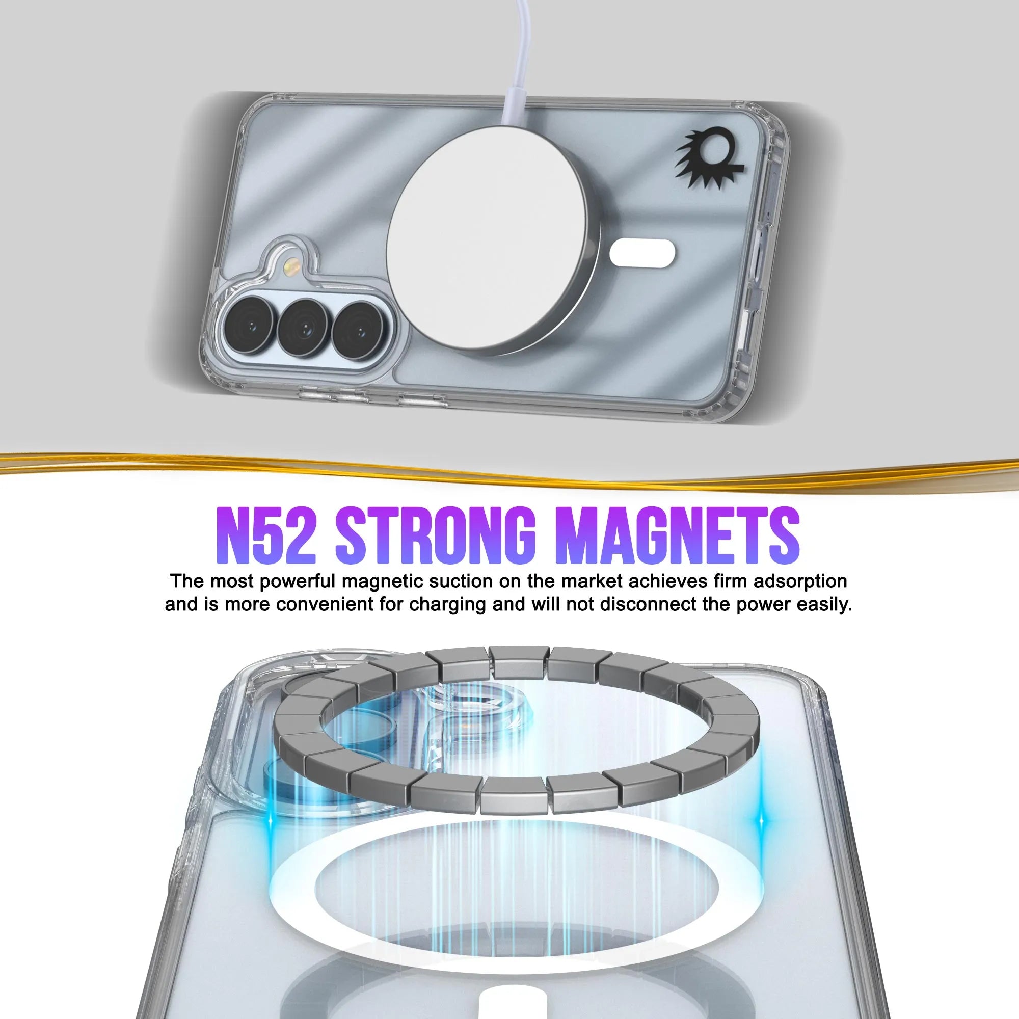 Galaxy S26 Plus Magnetic Wireless Charging Case [Clear Acrylic Series] [Non-Slip] For Galaxy S26 Plus [Clear]