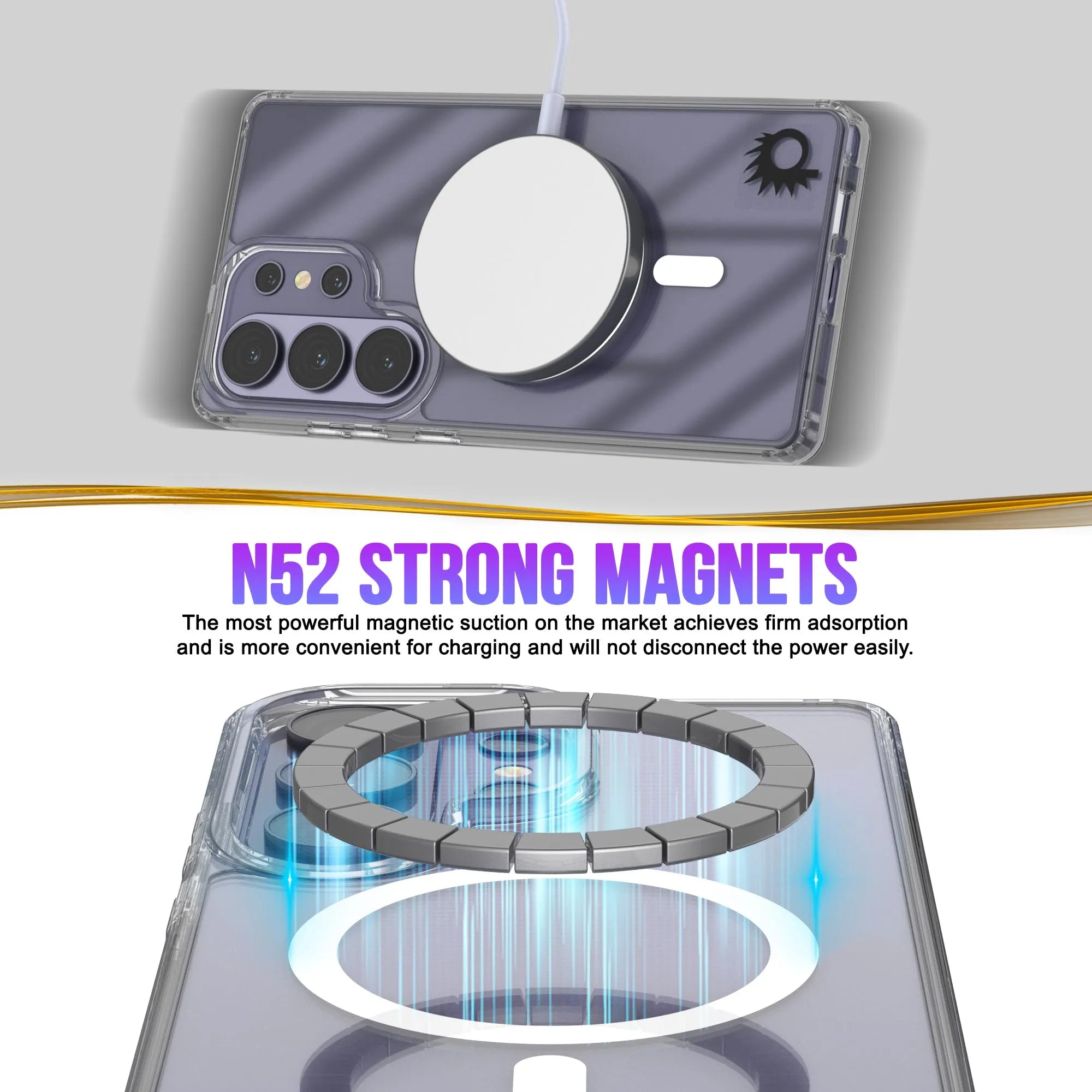 Galaxy S26 Ultra Magnetic Wireless Charging Case [Clear Acrylic Series] [Non-Slip] For Galaxy S26 Ultra [Clear]