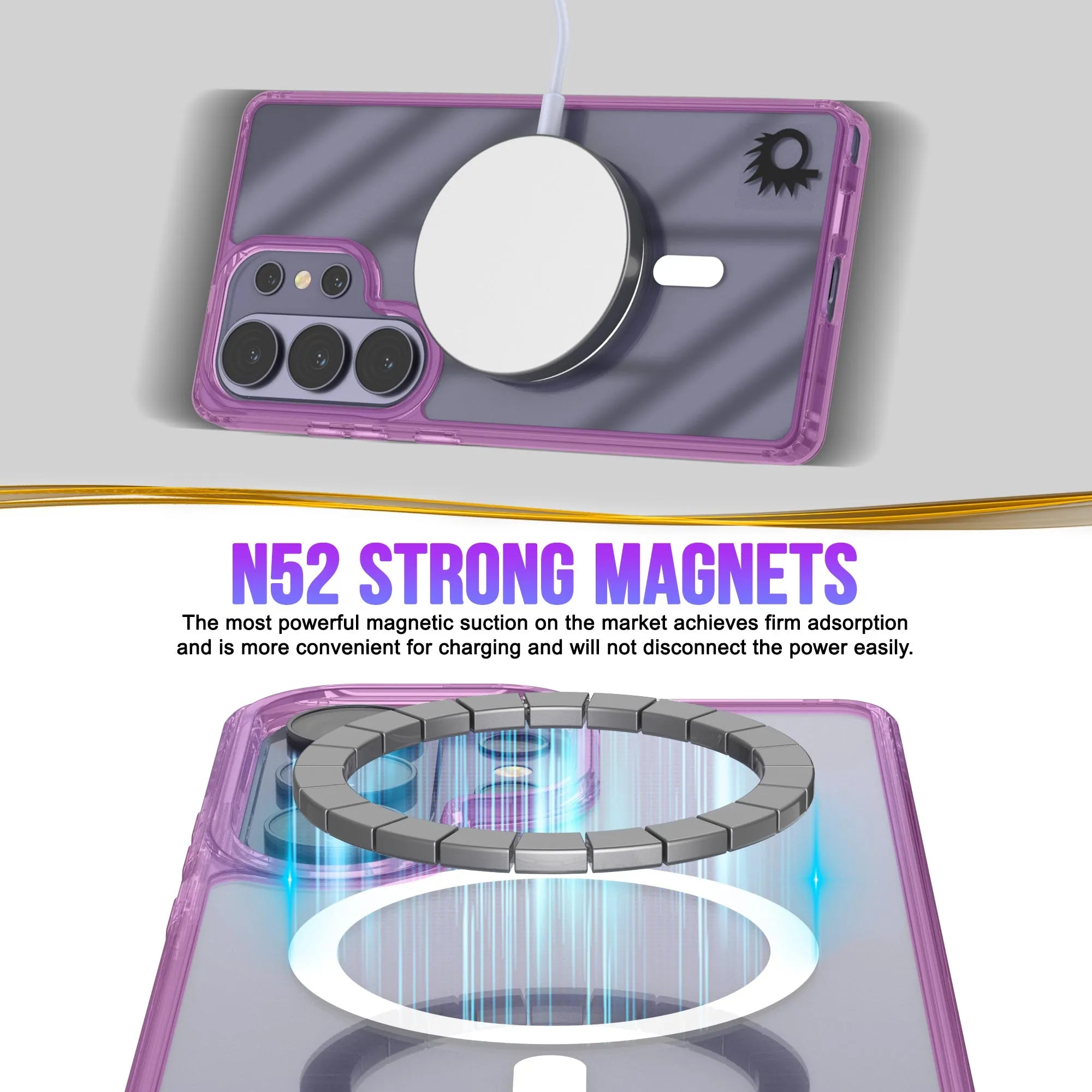 Galaxy S26 Ultra Magnetic Wireless Charging Case [Clear Acrylic Series] [Non-Slip] For Galaxy S26 Ultra [Pink]