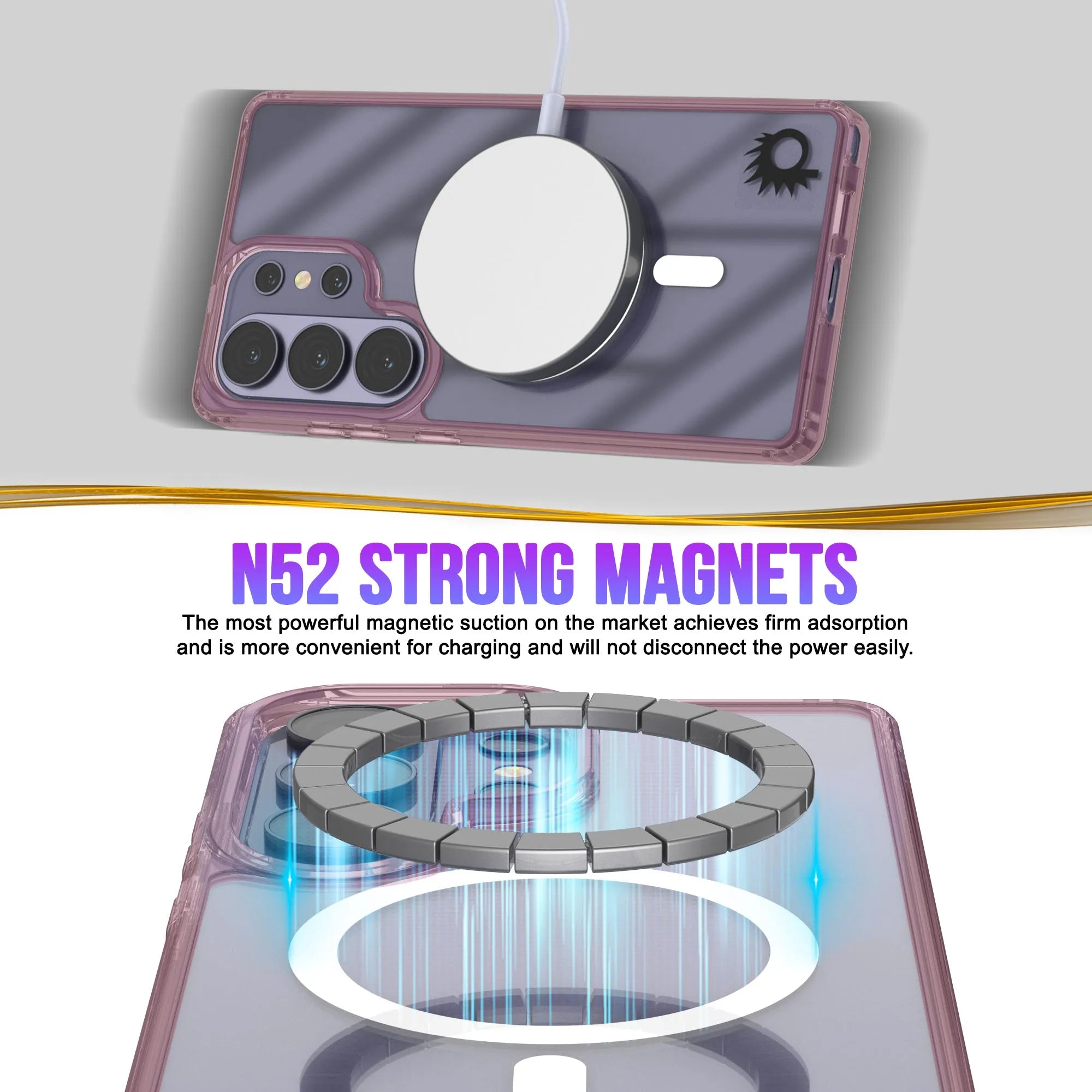 Galaxy S26 Ultra Magnetic Wireless Charging Case [Clear Acrylic Series] [Non-Slip] For Galaxy S26 Ultra [Red]