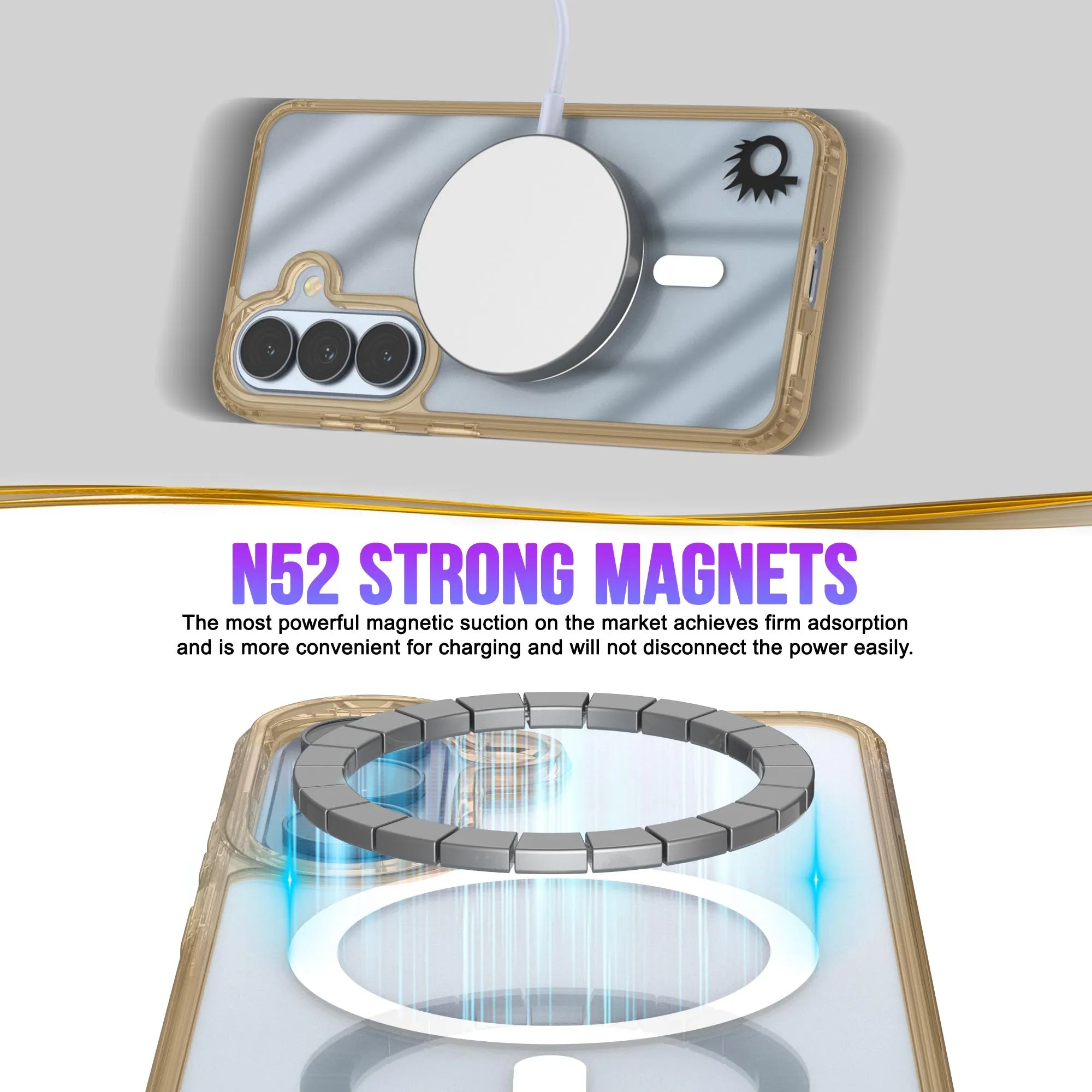 Galaxy S26 Magnetic Wireless Charging Case [Clear Acrylic Series] [Non-Slip] For Galaxy S26 [Rose]