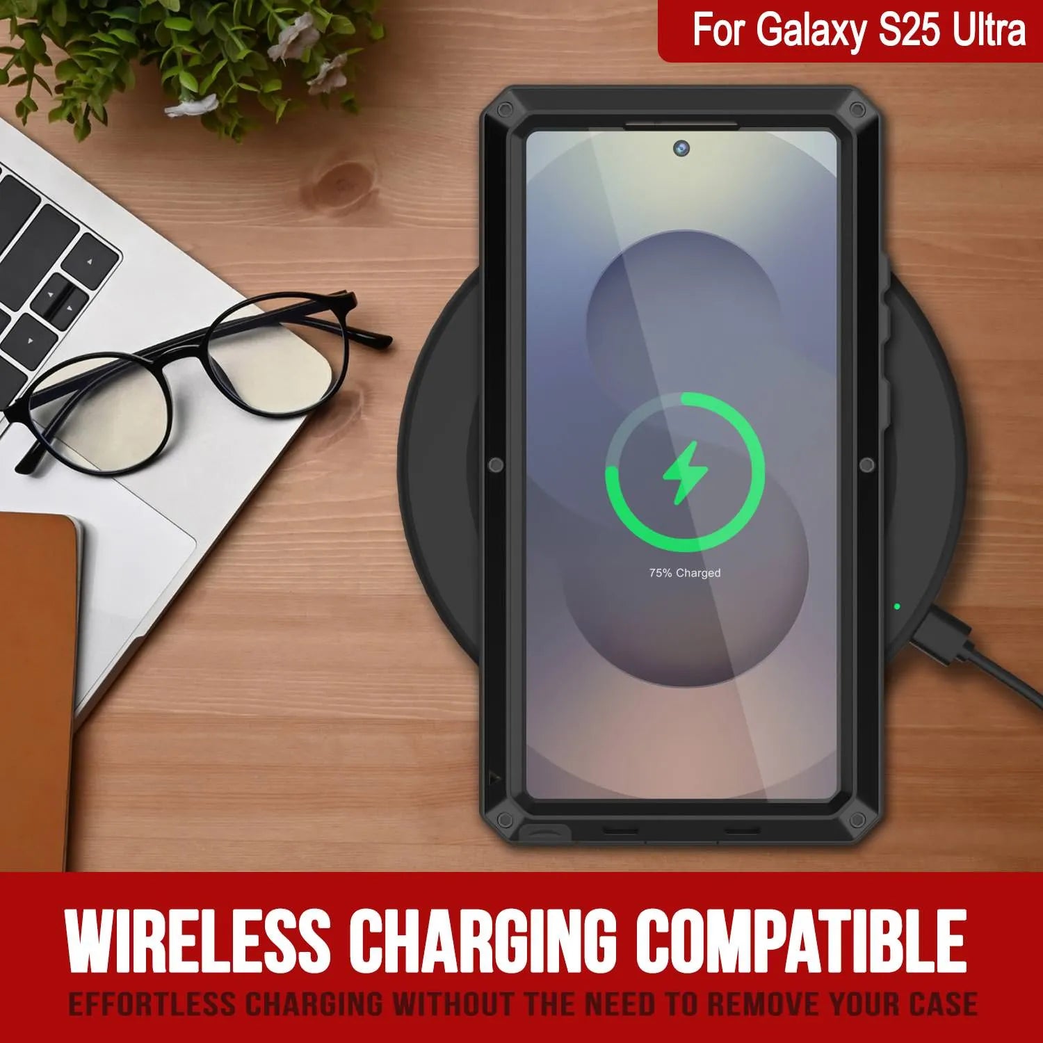 Galaxy S25 Ultra Metal Case, Heavy Duty Military Grade Armor Cover [shock proof] Full Body Hard [Black]