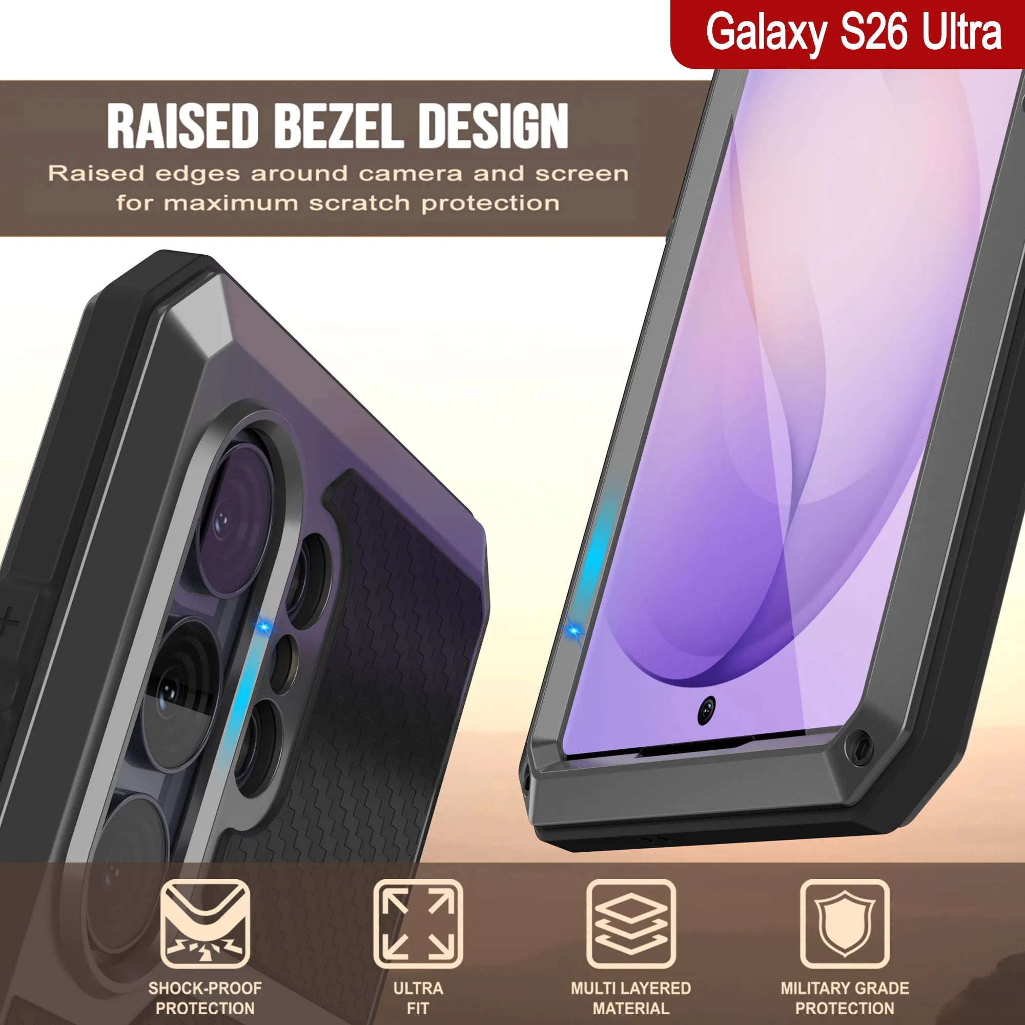 Galaxy S26 Ultra Metal Case, Heavy Duty Military Grade Armor Cover [shock proof] Full Body Hard [Silver]