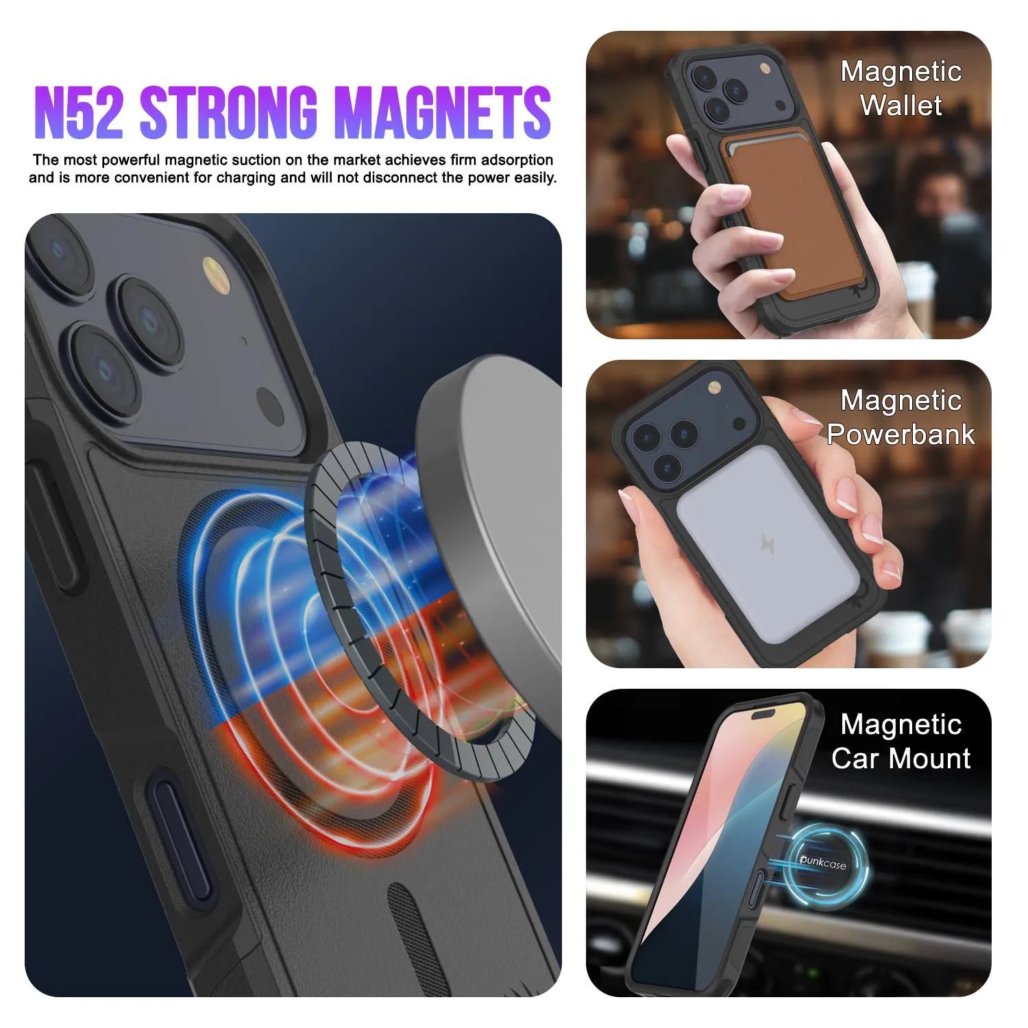 PunkCase Spartan Series IPhone 8/7 Case - Clear Rugged Cover With Built-in Screen Protector, Full Body Protection