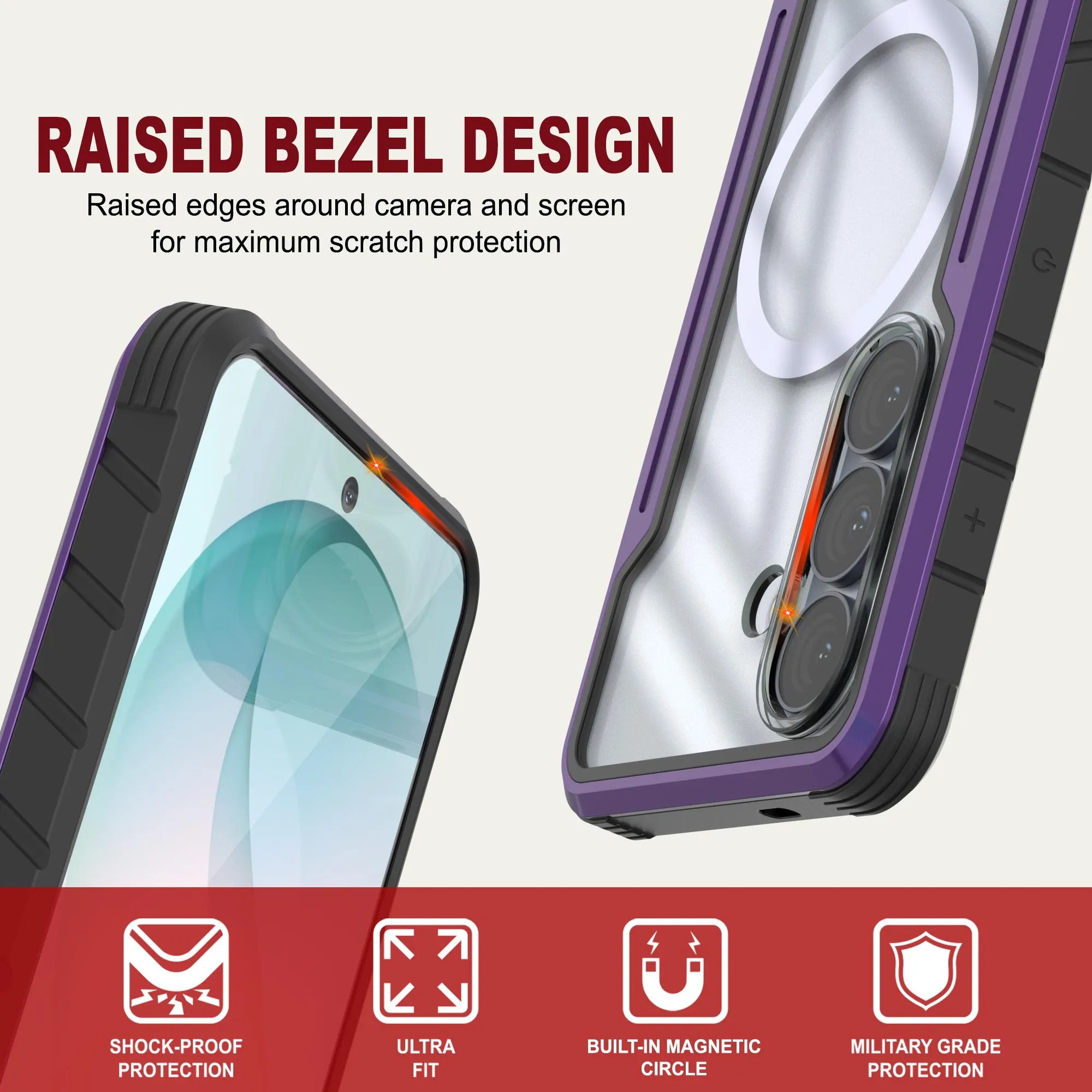 Punkcase S26+ Plus Armor Stealth Case Protective Military Grade Multilayer Cover [Purple]